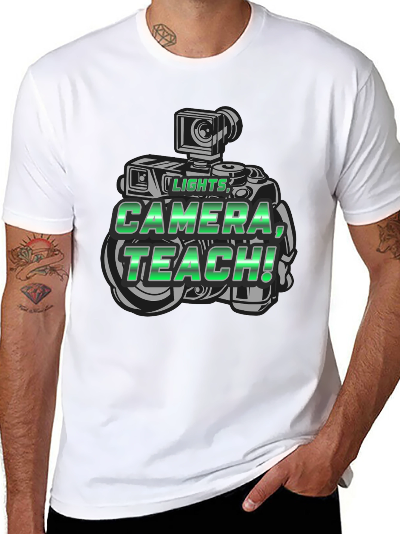 Lights Camera Teach Graphic T-Shirt