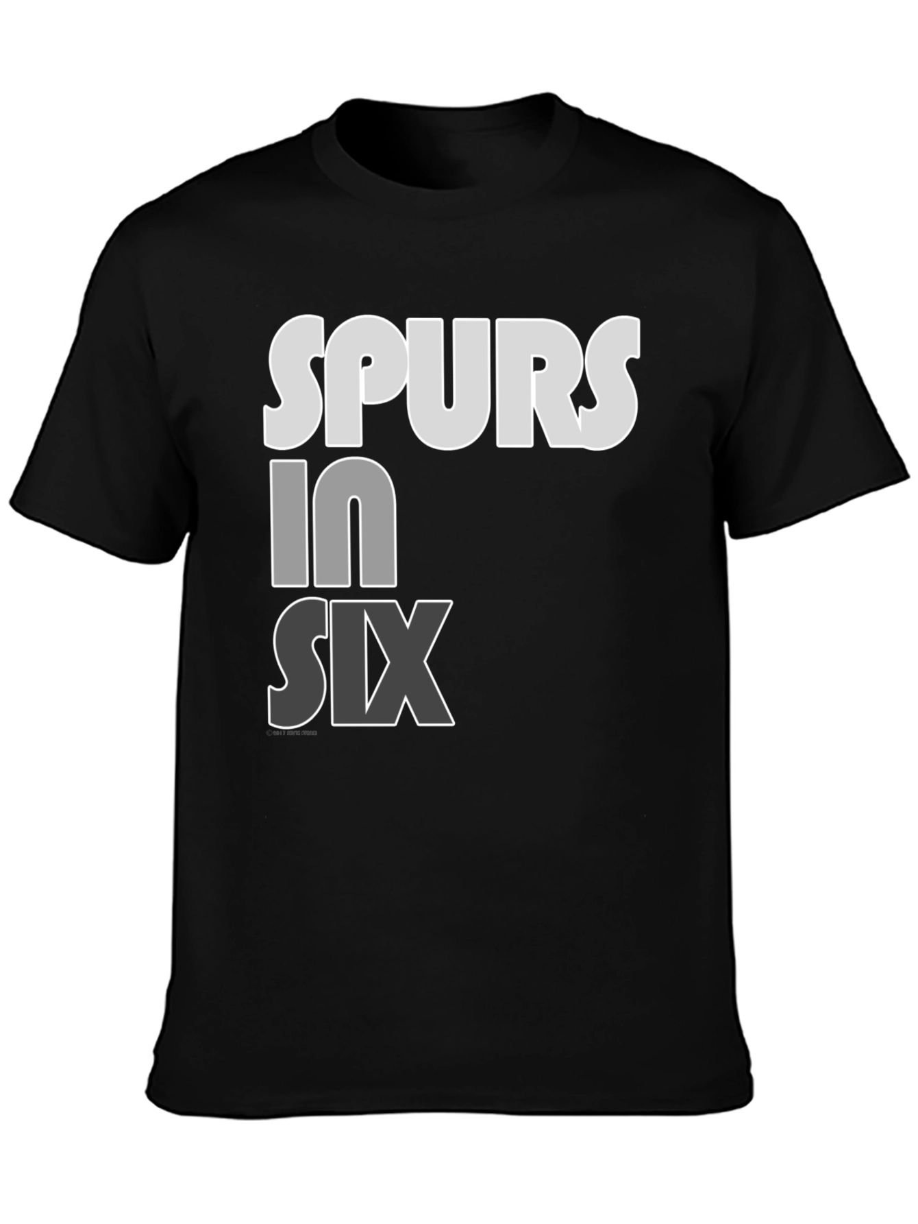 Spurs in Six T-Shirt - Black Cotton Blend