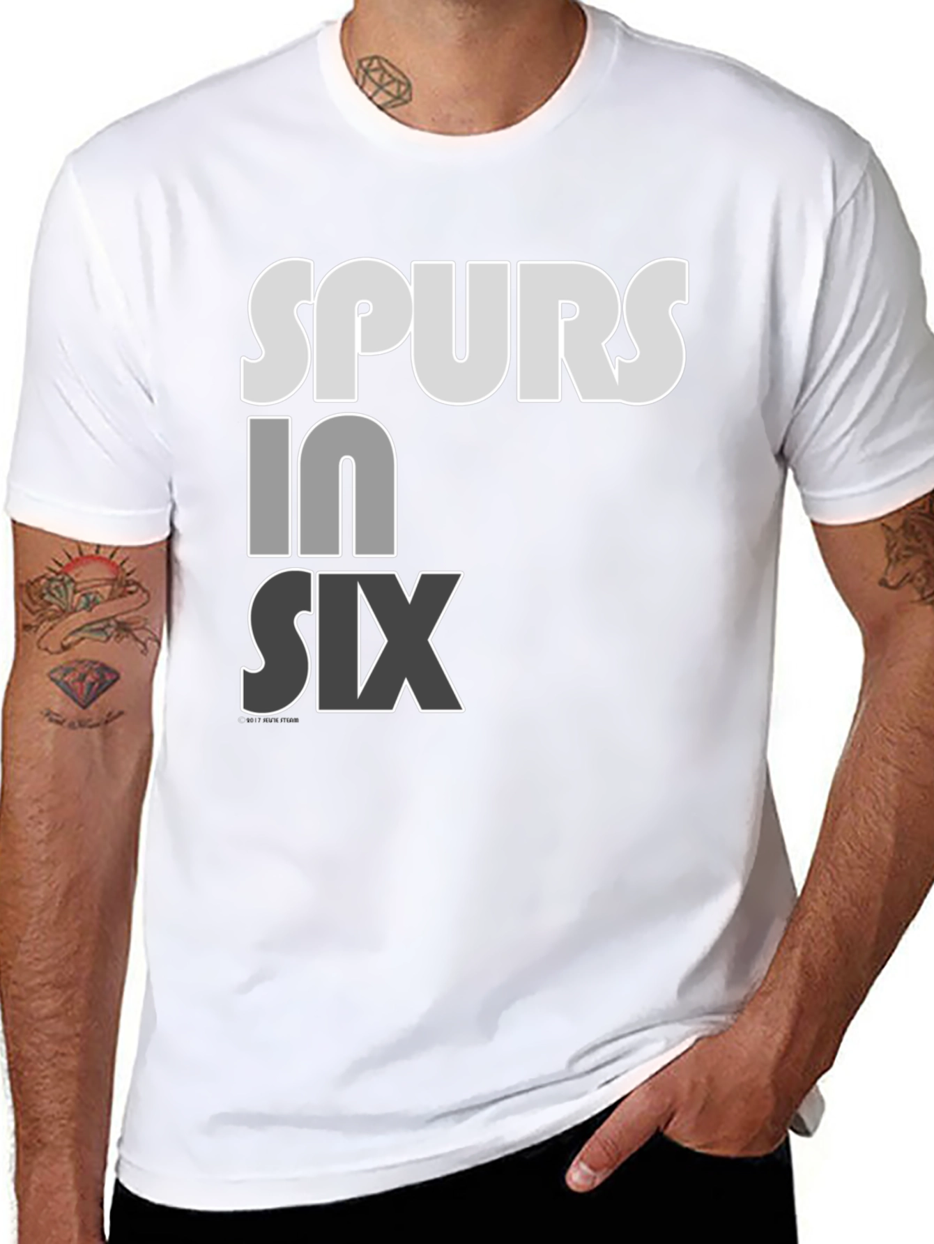 Spurs in Six T-Shirt - Black Cotton Blend
