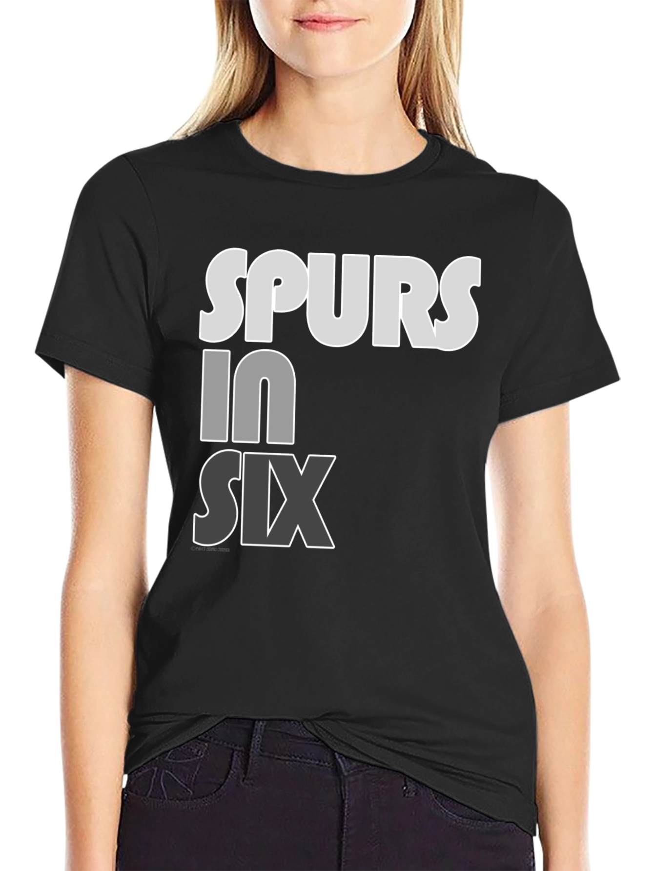Spurs in Six T-Shirt - Black Cotton Blend