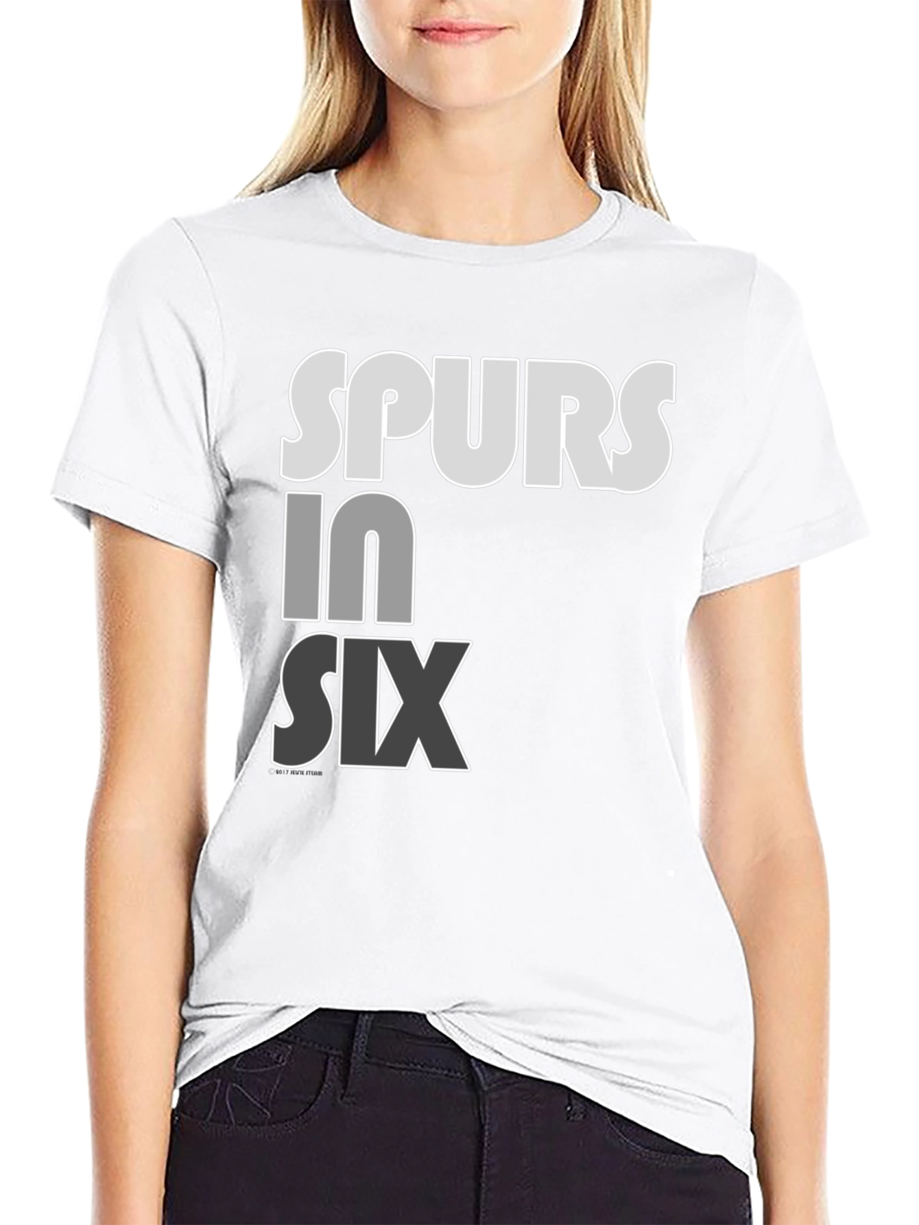 Spurs in Six T-Shirt - Black Cotton Blend