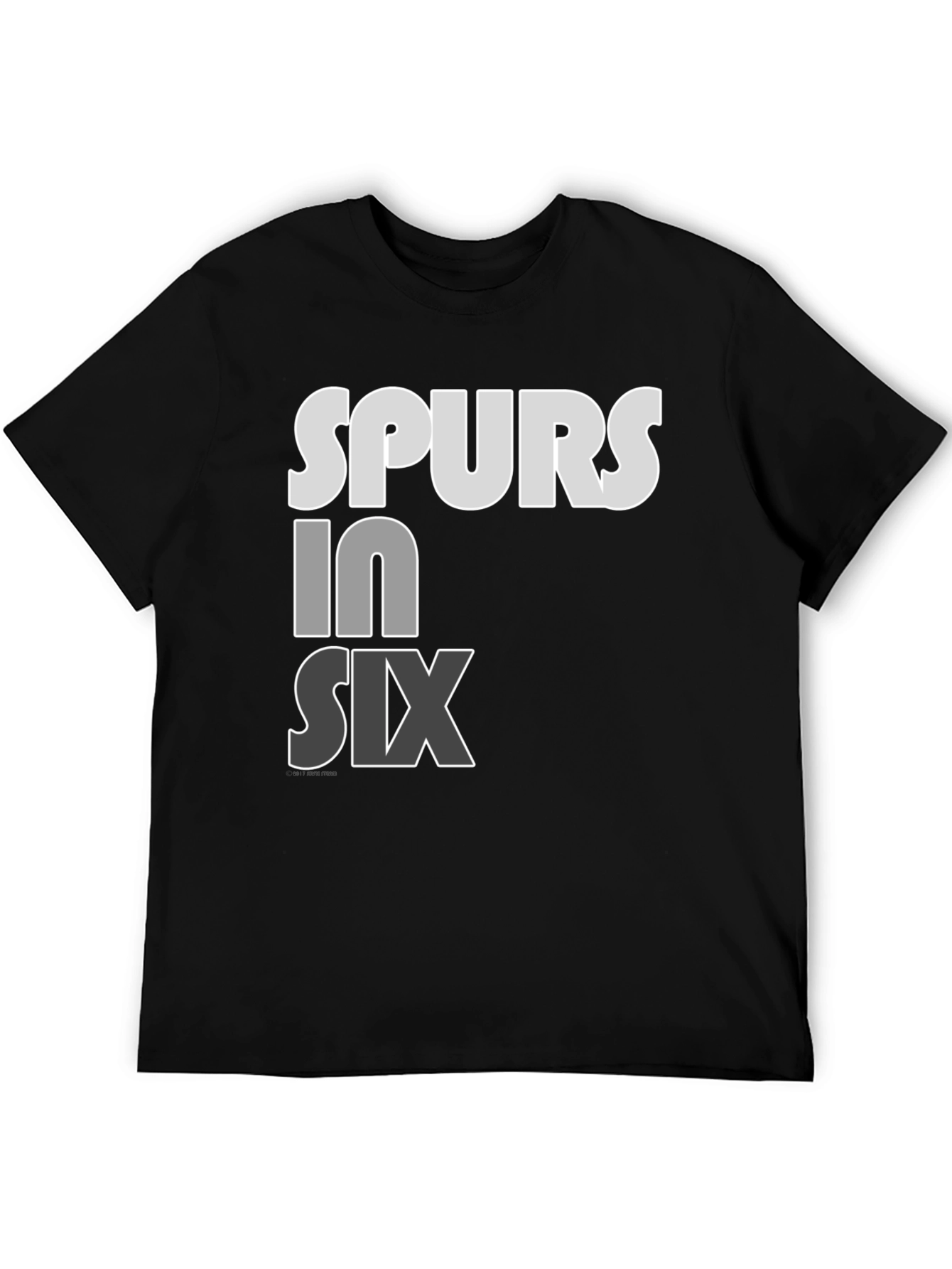 Spurs in Six T-Shirt - Black Cotton Blend