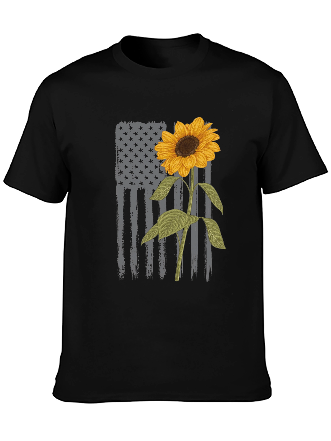 American Flag Sunflower Graphic Tee