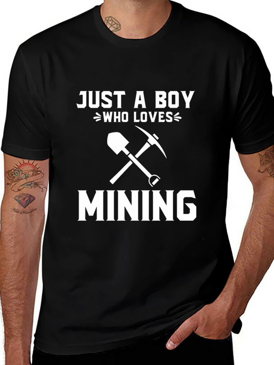 Just a Boy Who Loves Mining T-Shirt