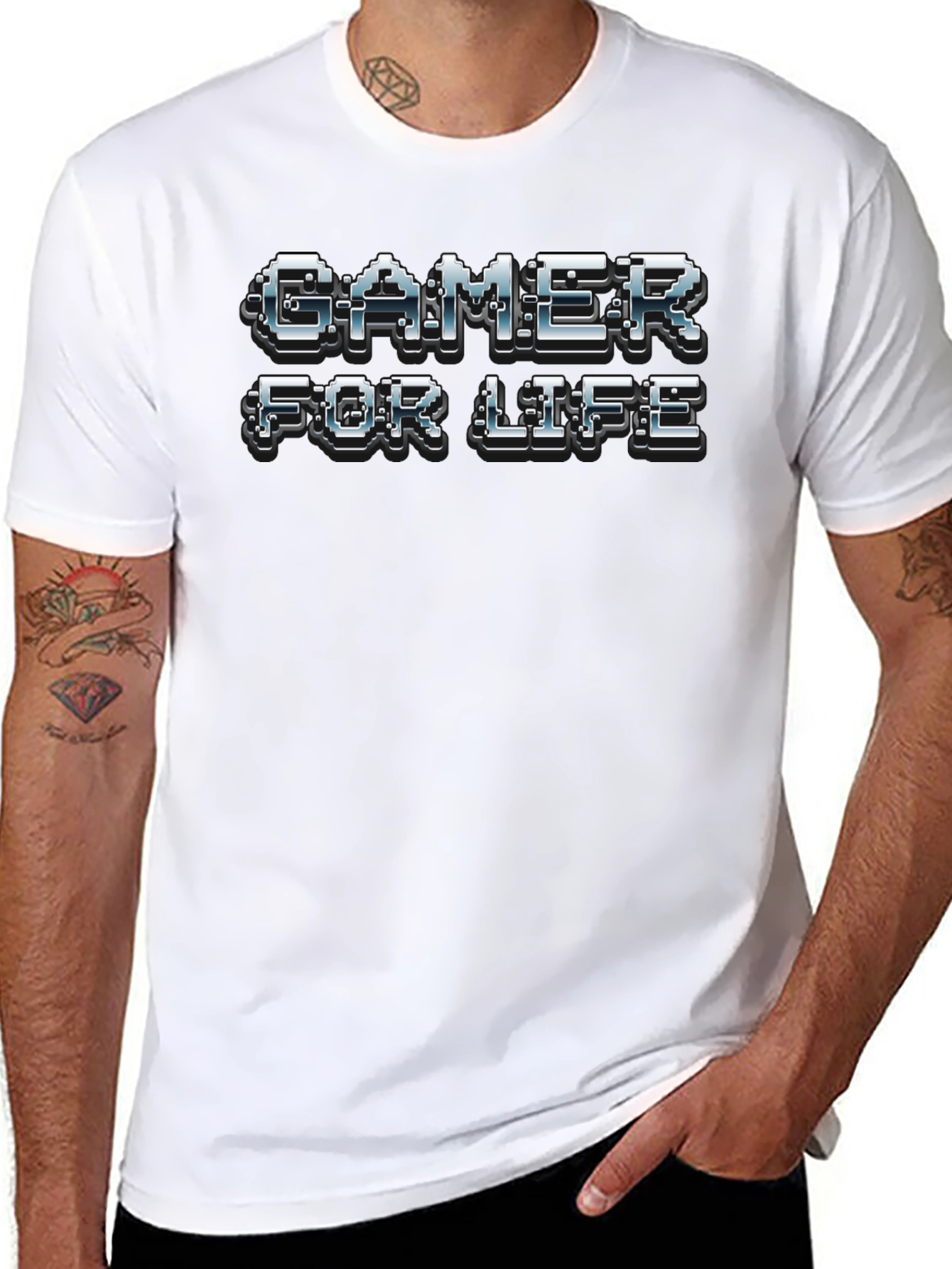 Gamer For Life Black Cotton T-Shirt