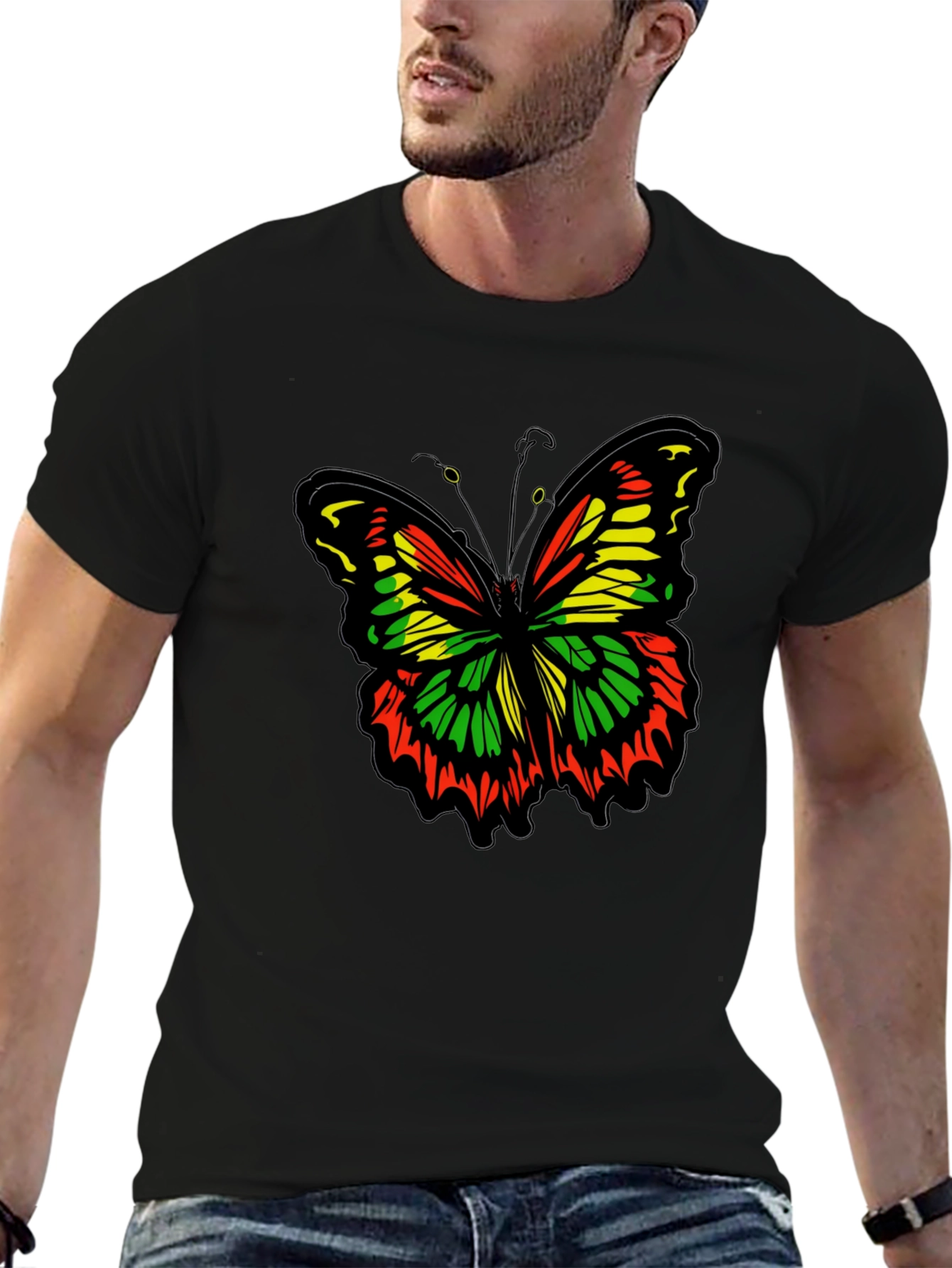 Rasta Butterfly T-Shirt - Reggae Inspired Design