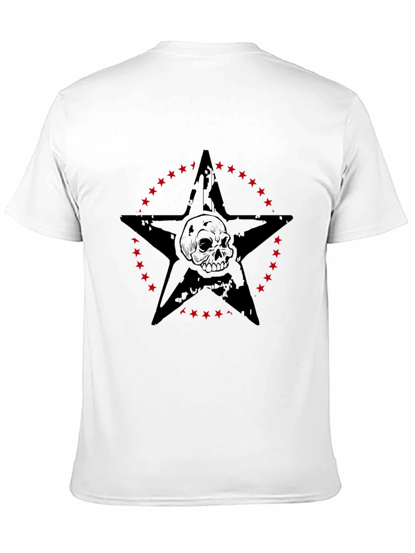 Skull Star Graphic Print Mens Black T-Shirt