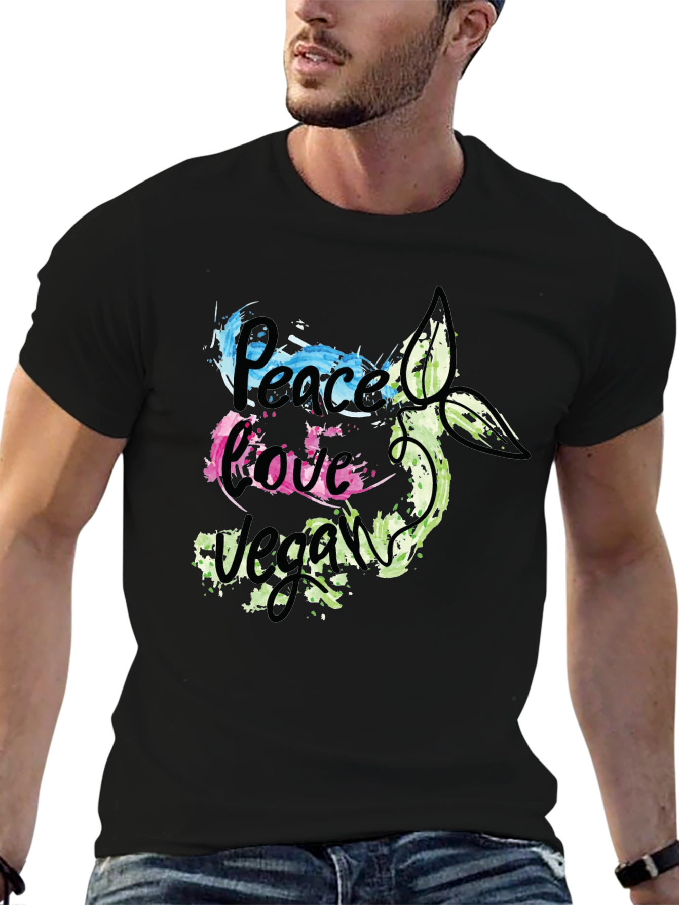 Peace Love Vegan Graphic T-Shirt