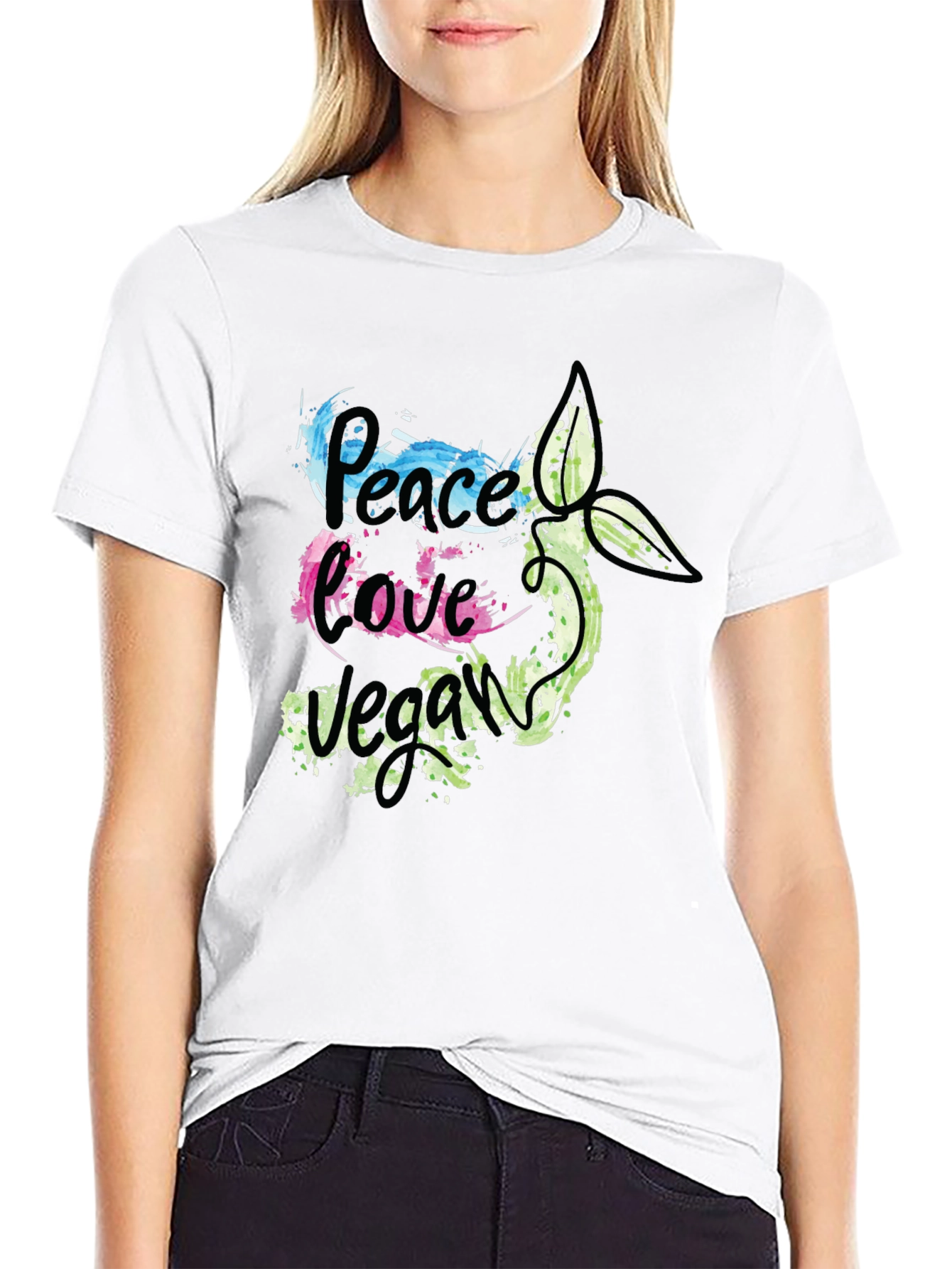 Peace Love Vegan Graphic T-Shirt