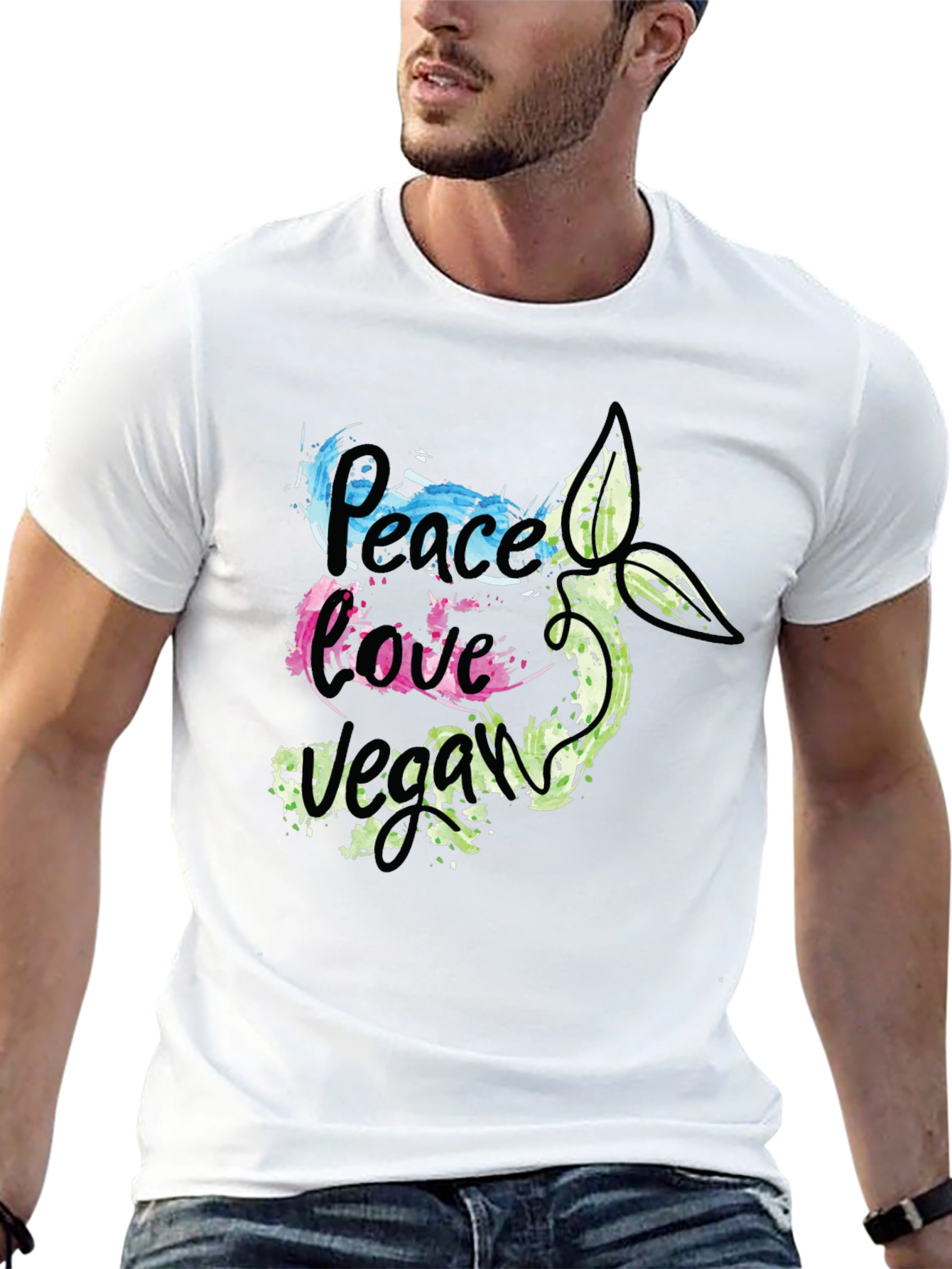 Peace Love Vegan Graphic T-Shirt