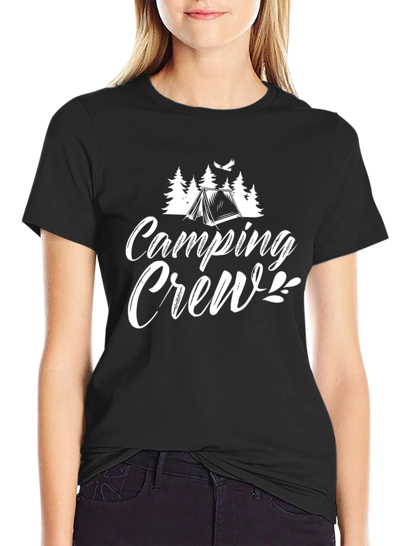 Camping Crew Graphic Tee - Black