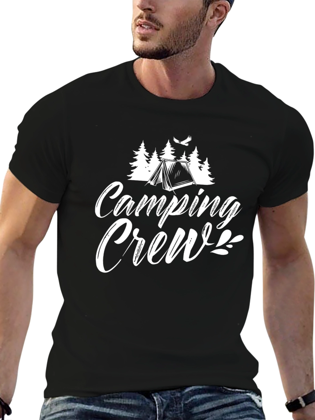 Camping Crew Graphic Tee - Black