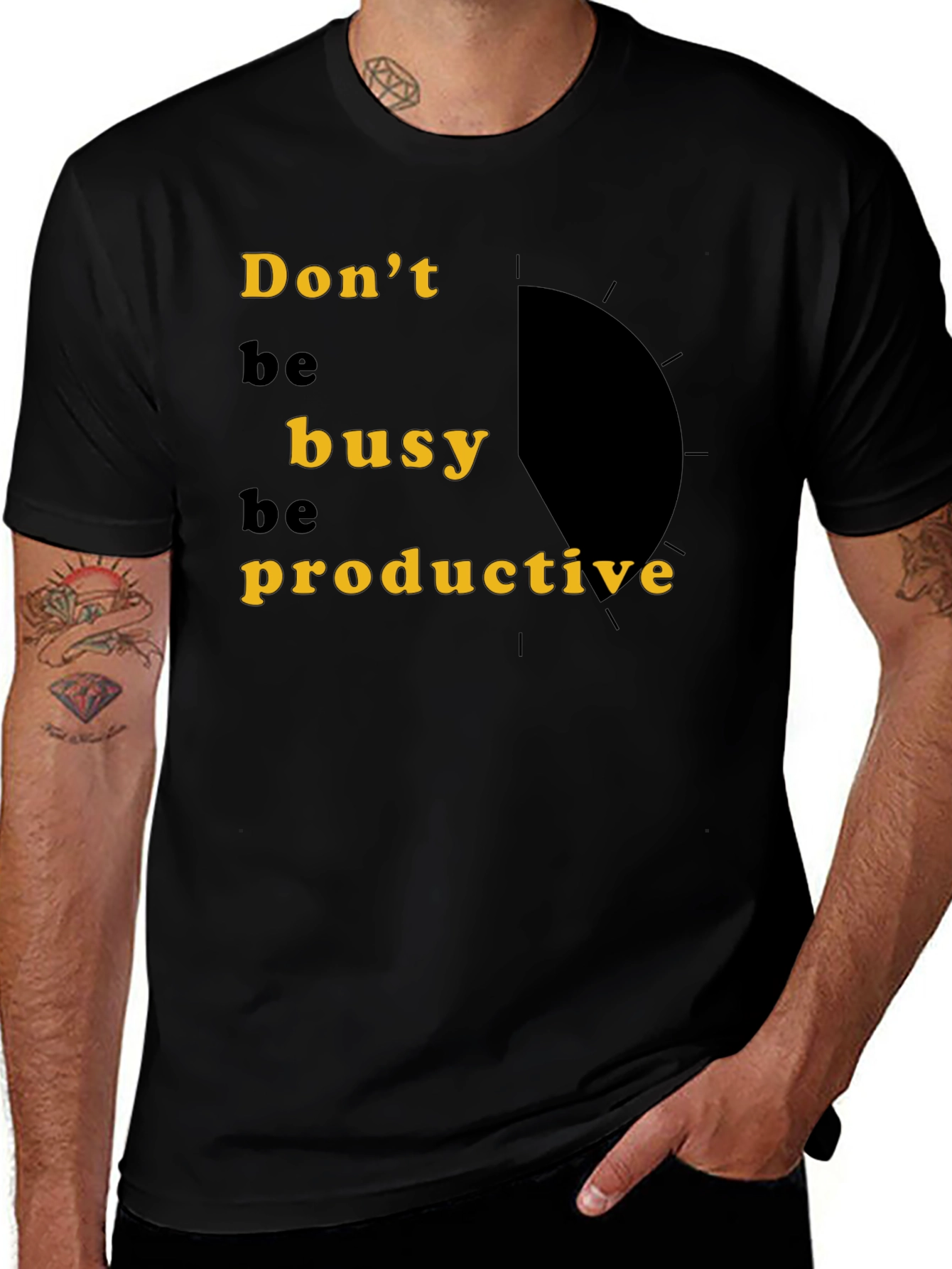 Dont Be Busy Be Productive Black Graphic Tee