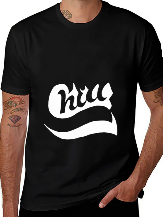 Retro Script Graphic Tee - Casual Black T-Shirt