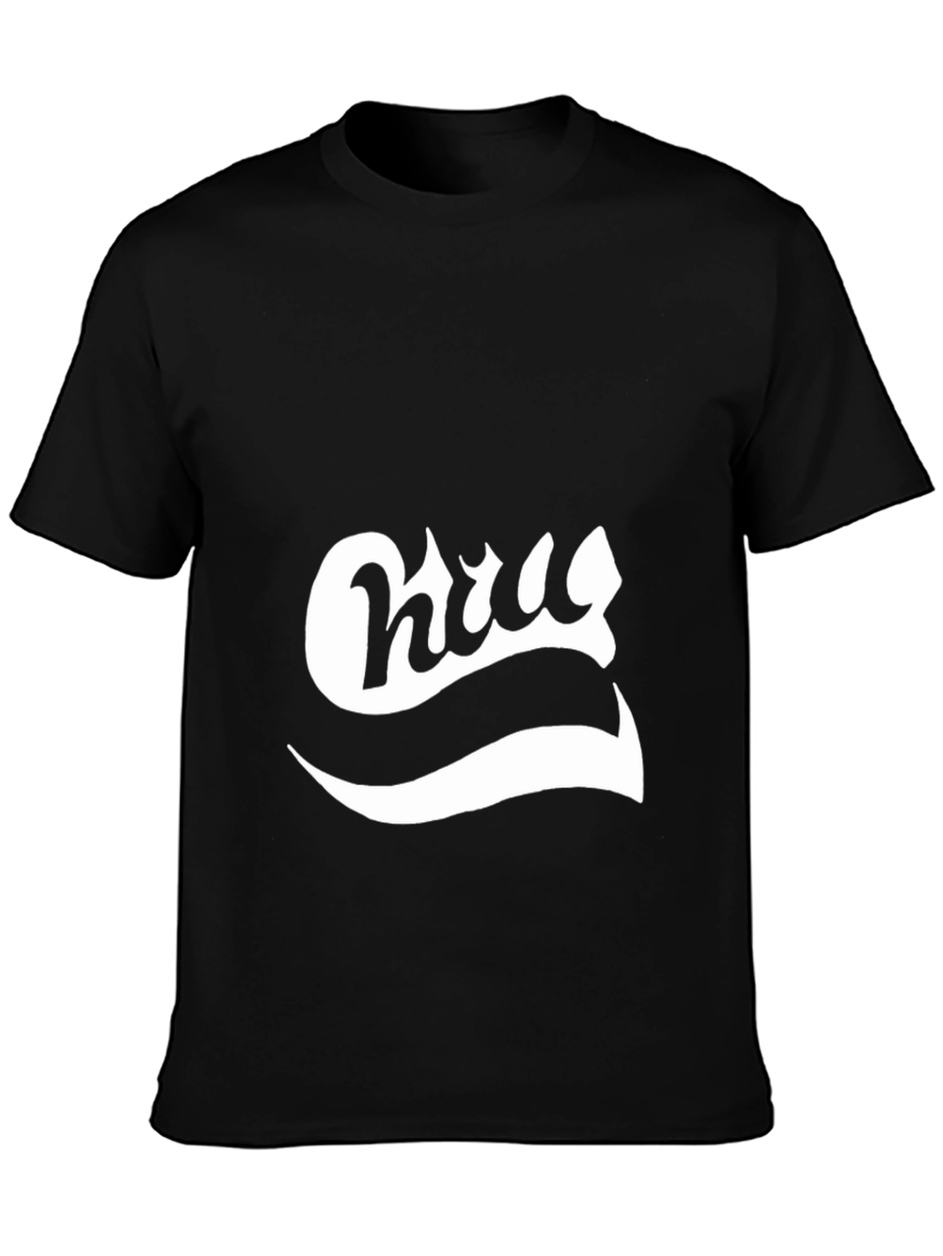 Retro Script Graphic Tee - Casual Black T-Shirt