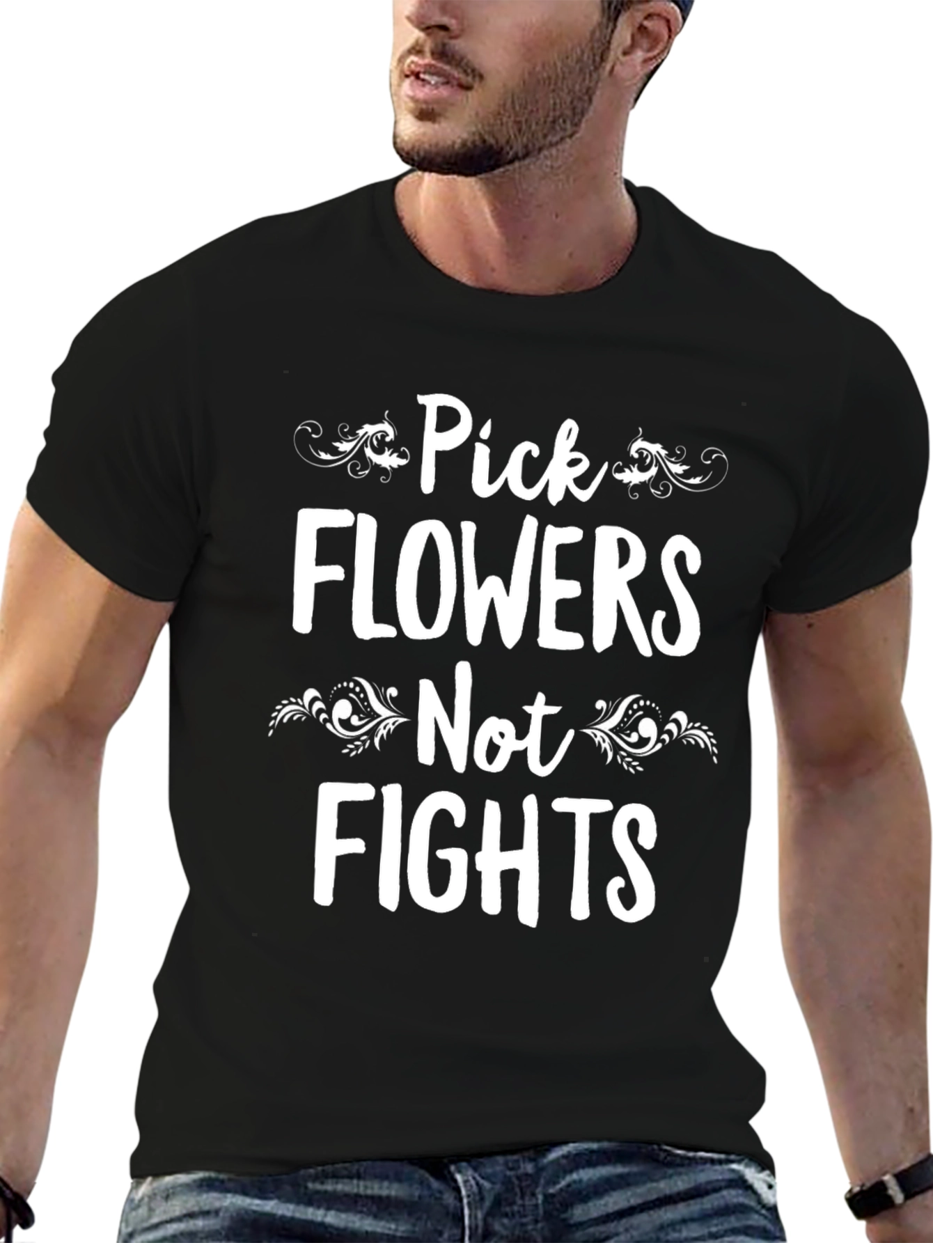 Pick Flowers Not Fights Graphic Tee