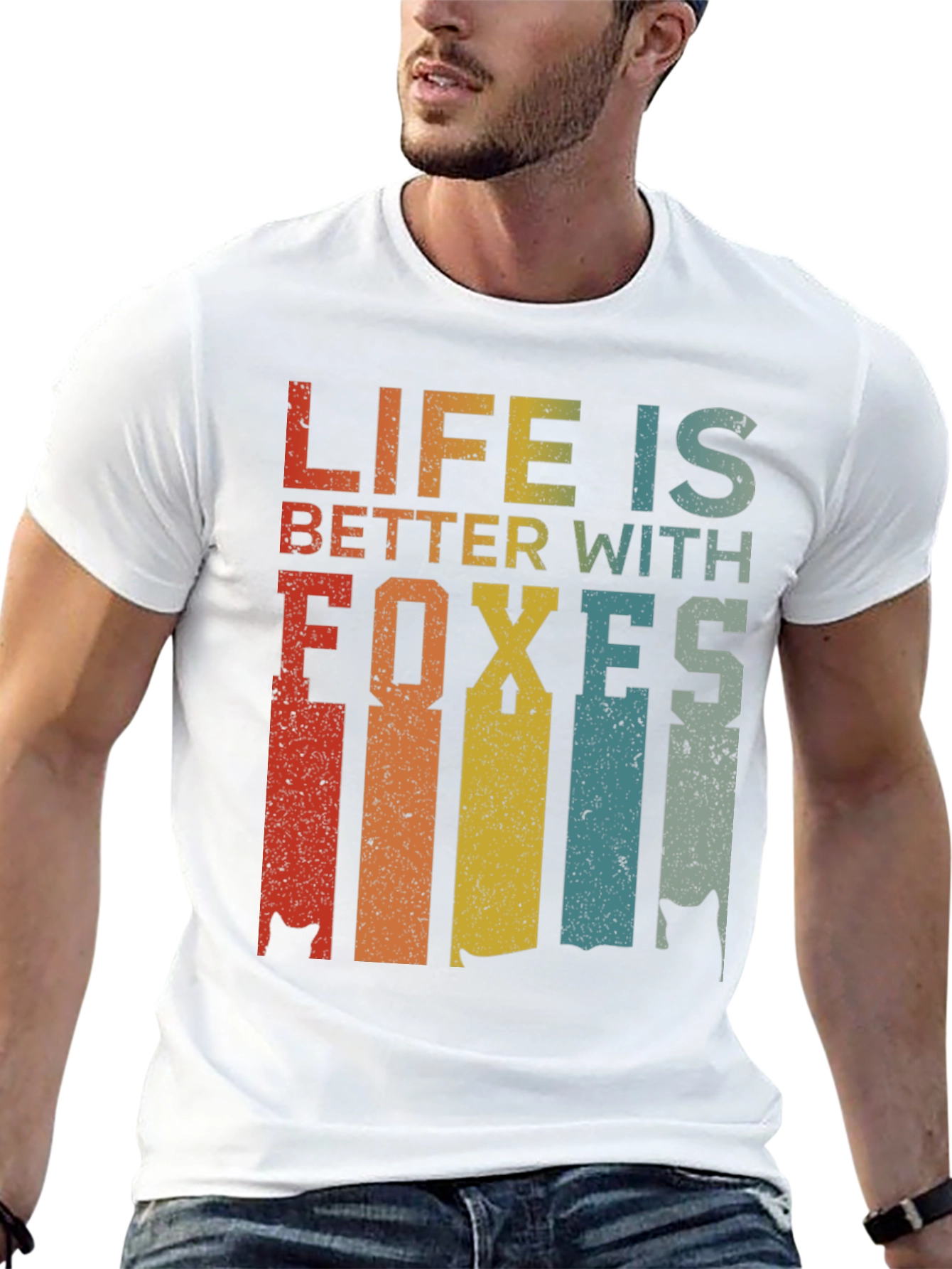 Life is Better with Foxes Retro Graphic T-Shirt