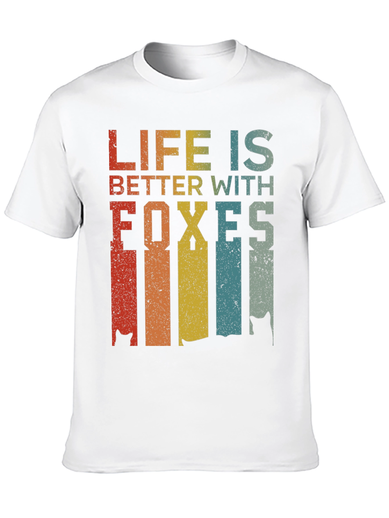 Life is Better with Foxes Retro Graphic T-Shirt