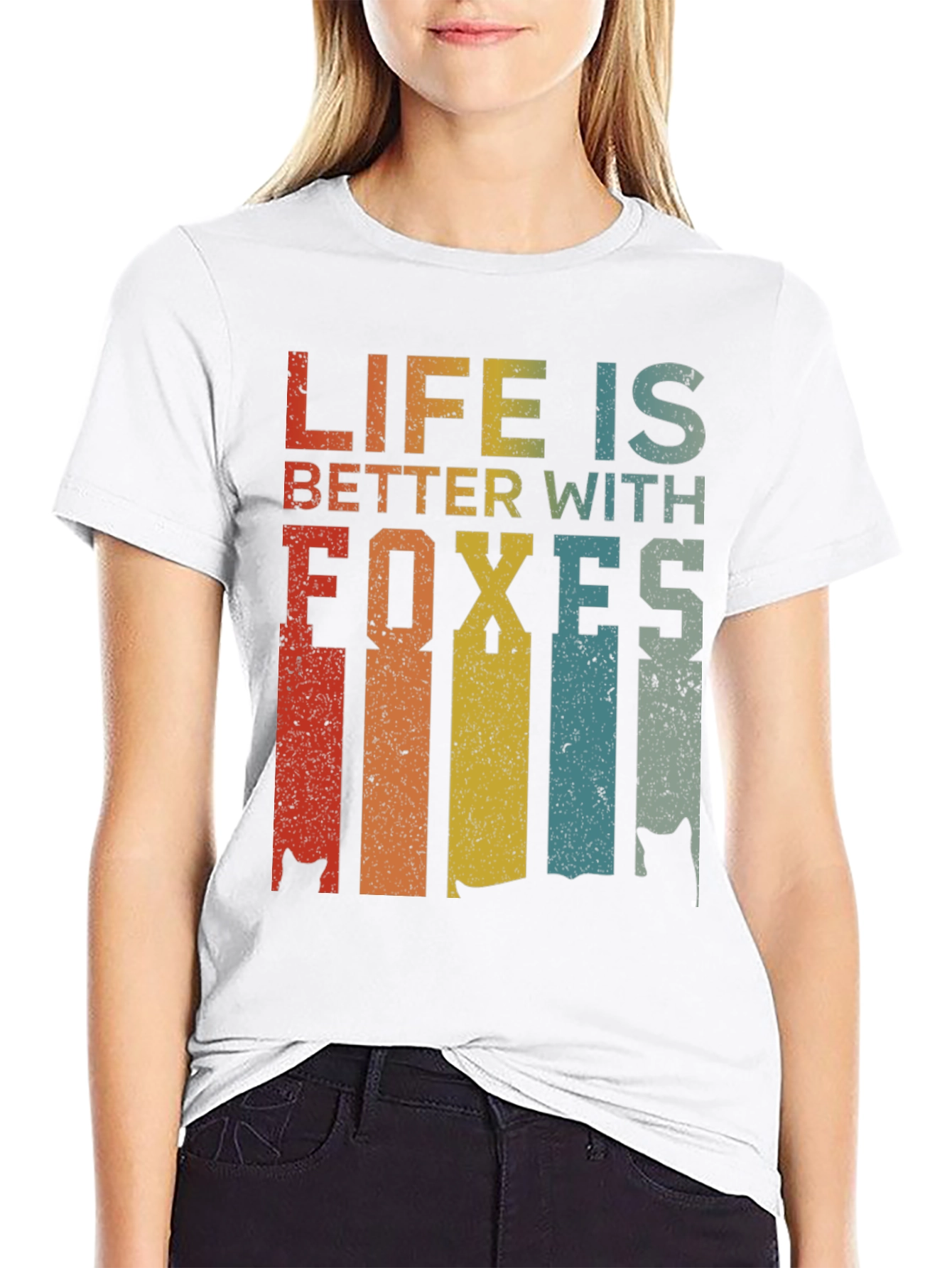 Life is Better with Foxes Retro Graphic T-Shirt