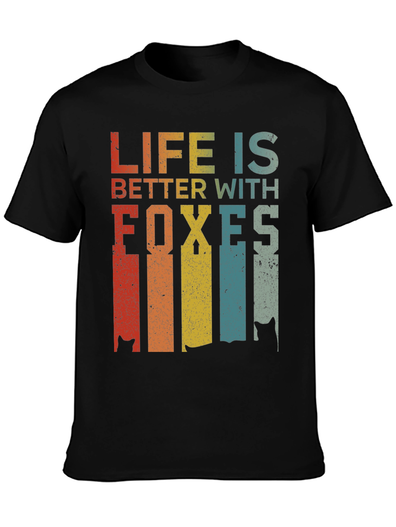 Life is Better with Foxes Retro Graphic T-Shirt