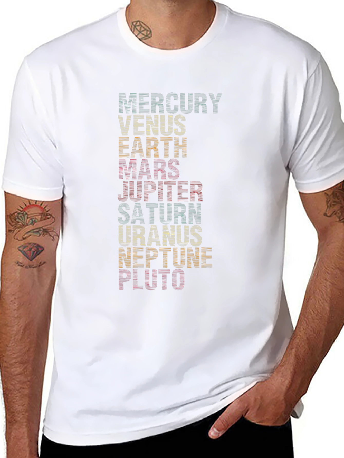 Retro Planets Graphic Tee - Solar System Shirt