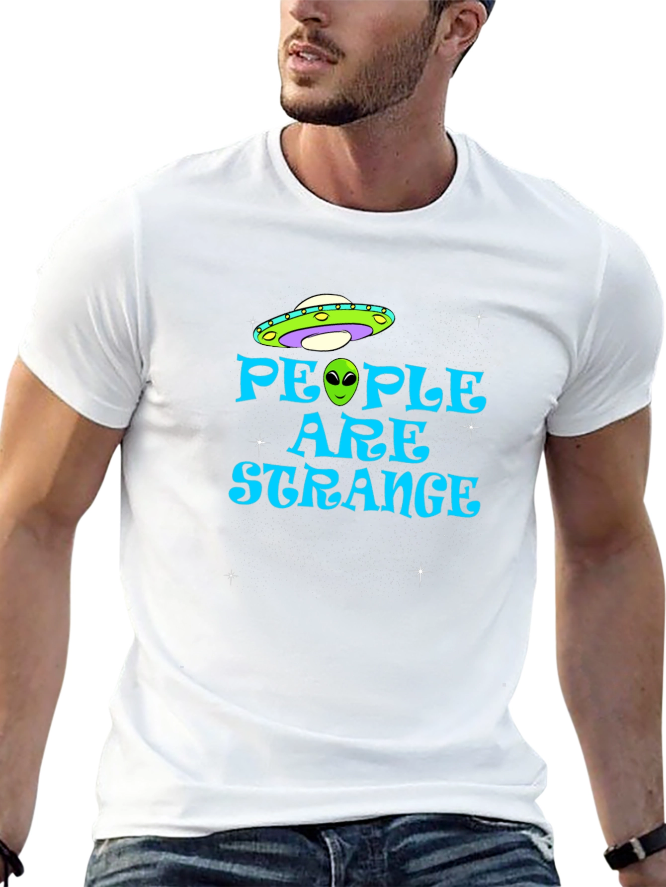 People Are Strange Alien UFO Graphic T-Shirt