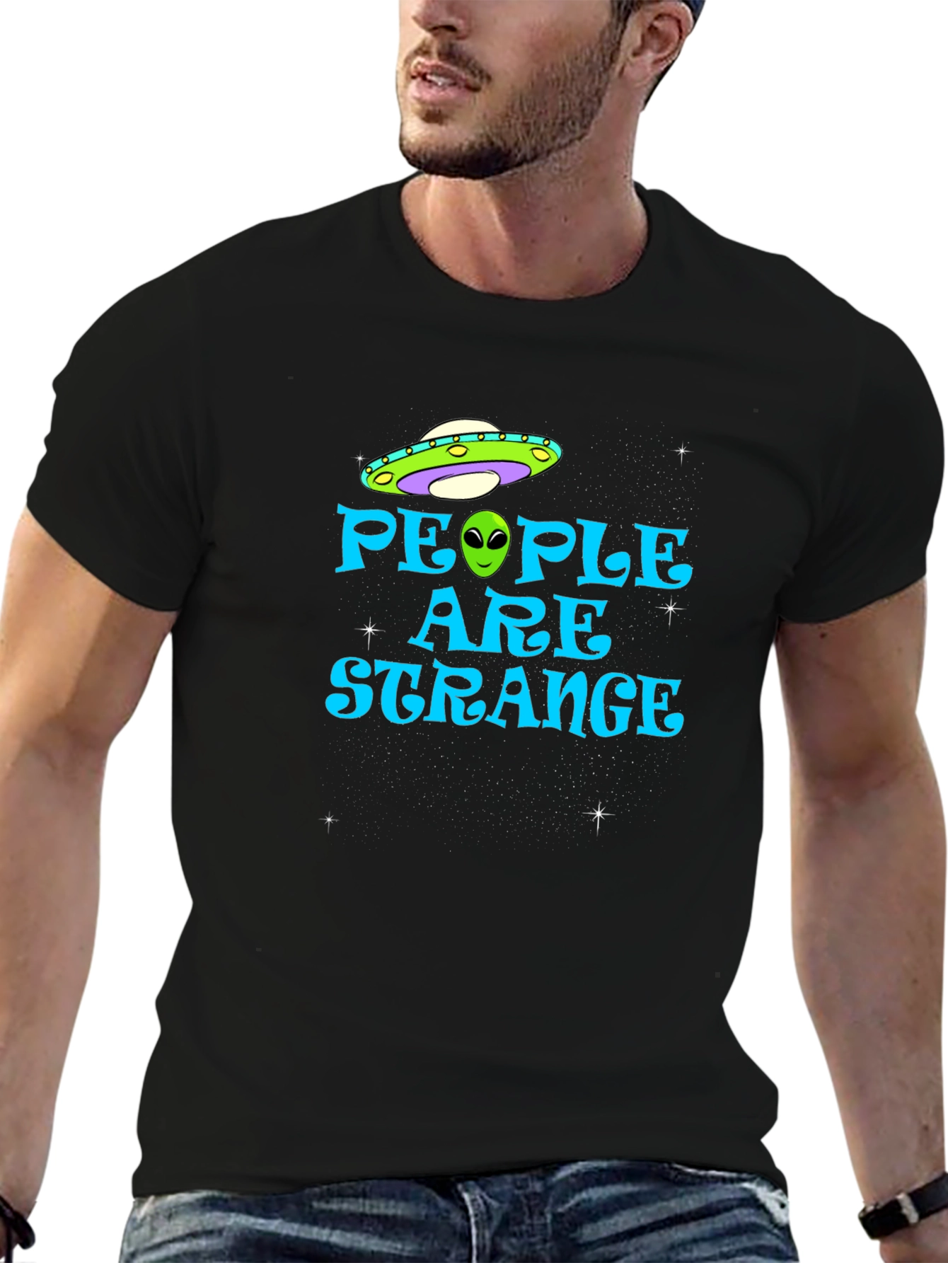 People Are Strange Alien UFO Graphic T-Shirt