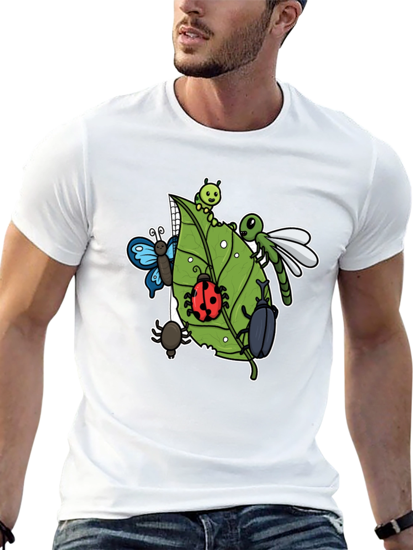 Insect Graphic Tee - Black Cotton T-Shirt