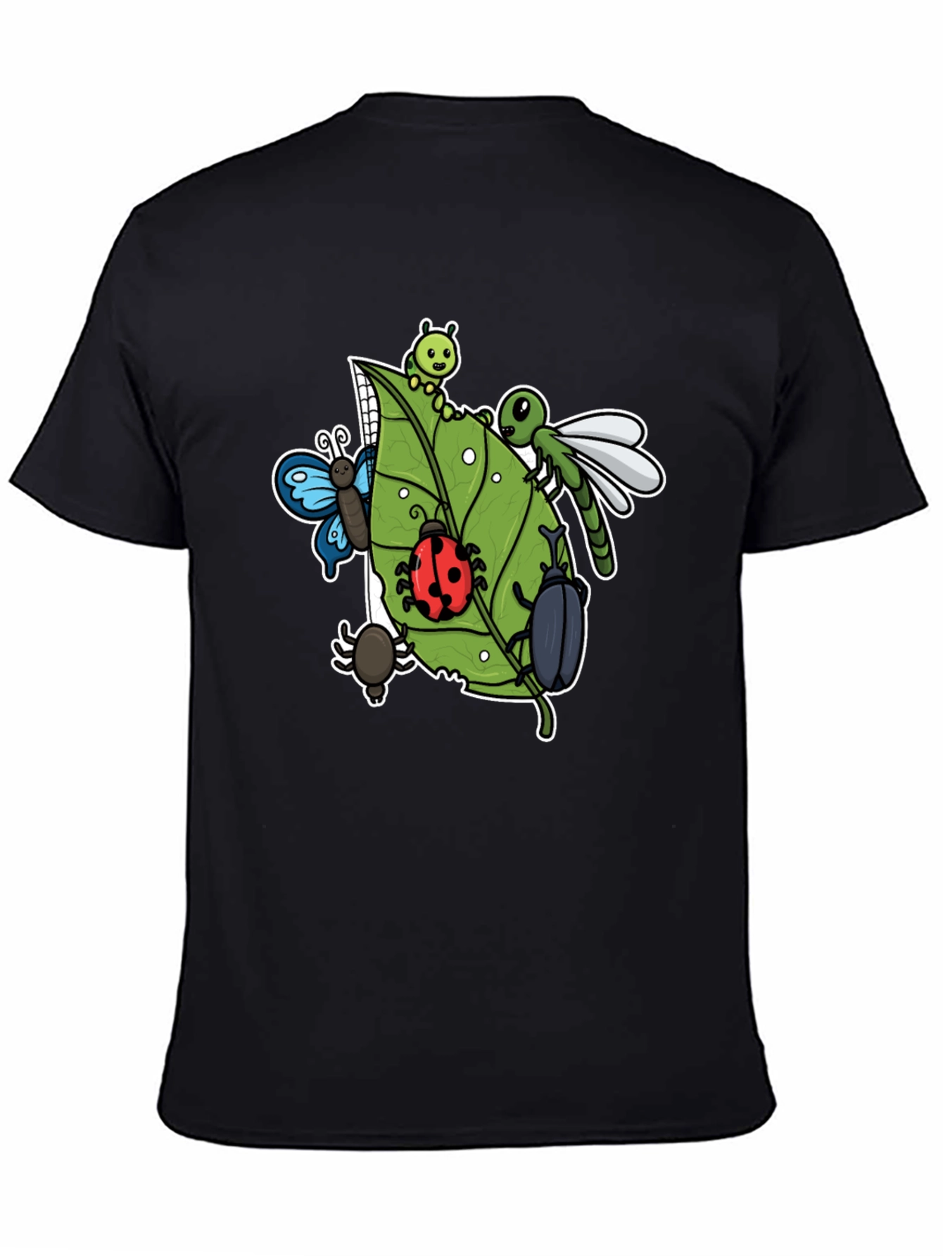 Insect Graphic Tee - Black Cotton T-Shirt