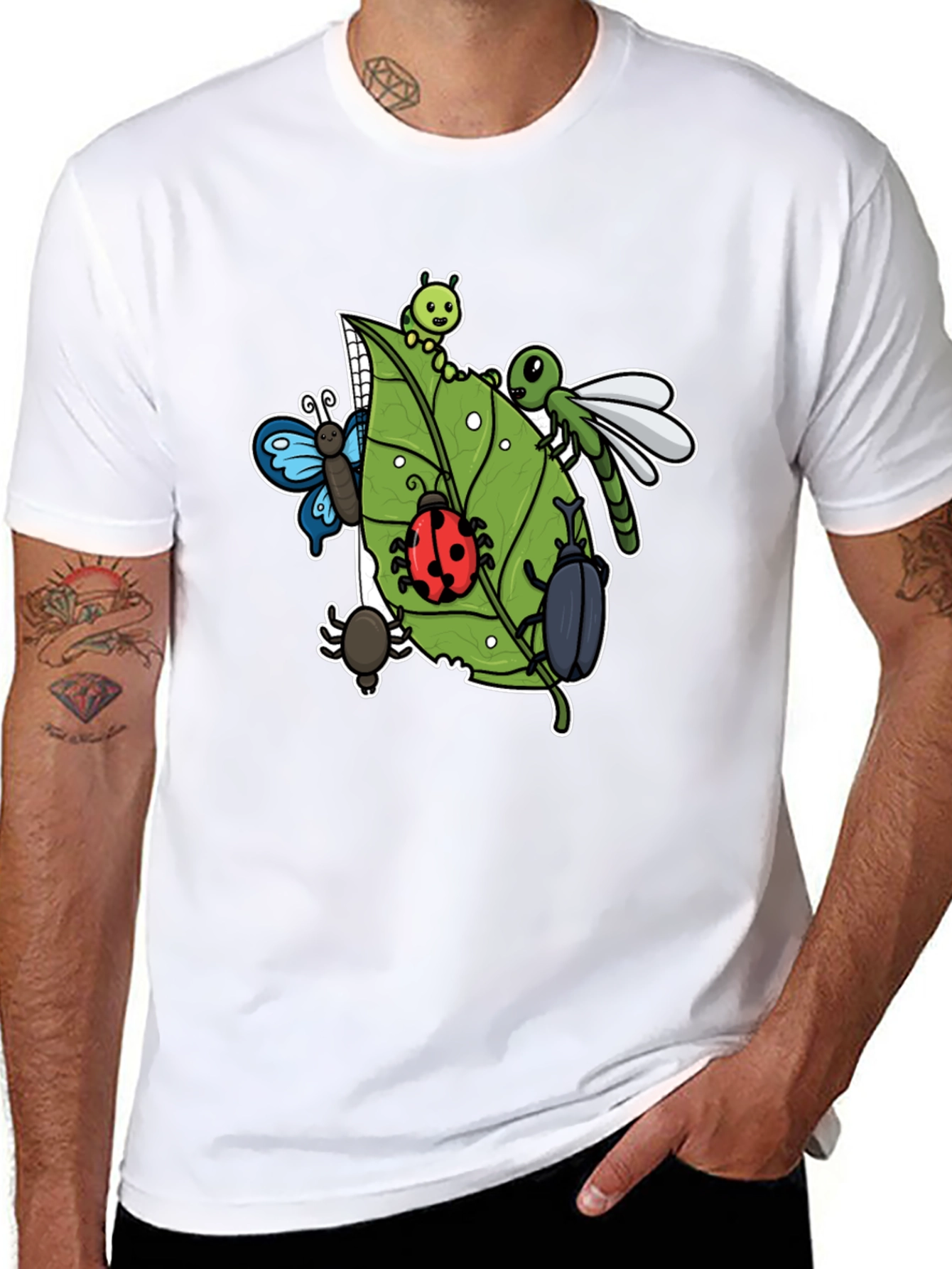 Insect Graphic Tee - Black Cotton T-Shirt