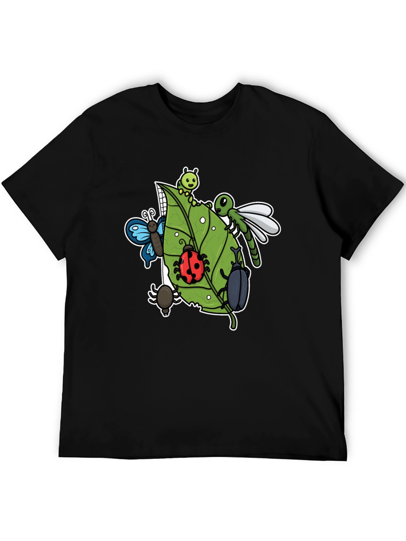 Insect Graphic Tee - Black Cotton T-Shirt