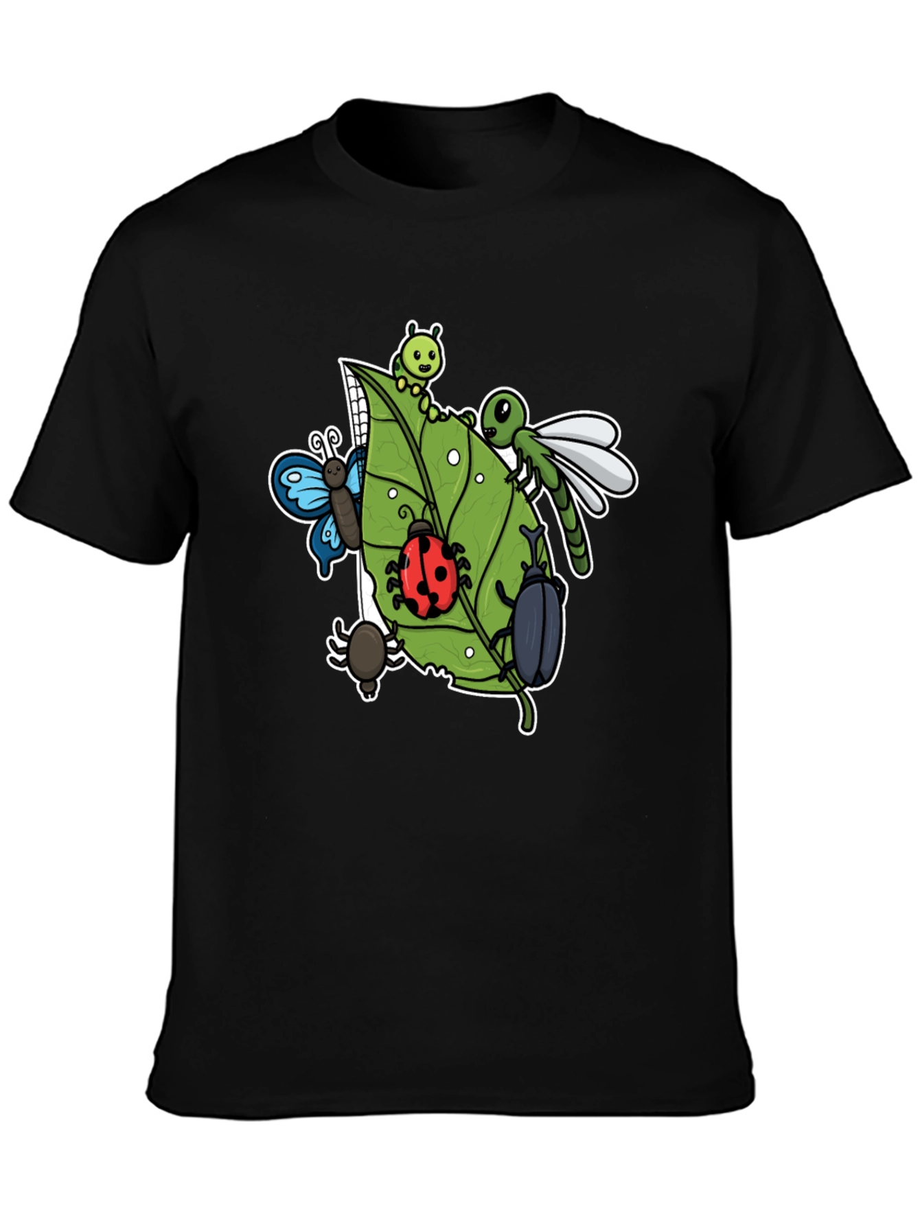 Insect Graphic Tee - Black Cotton T-Shirt