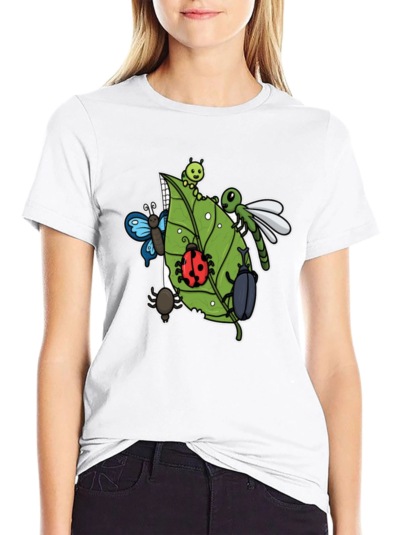 Insect Graphic Tee - Black Cotton T-Shirt