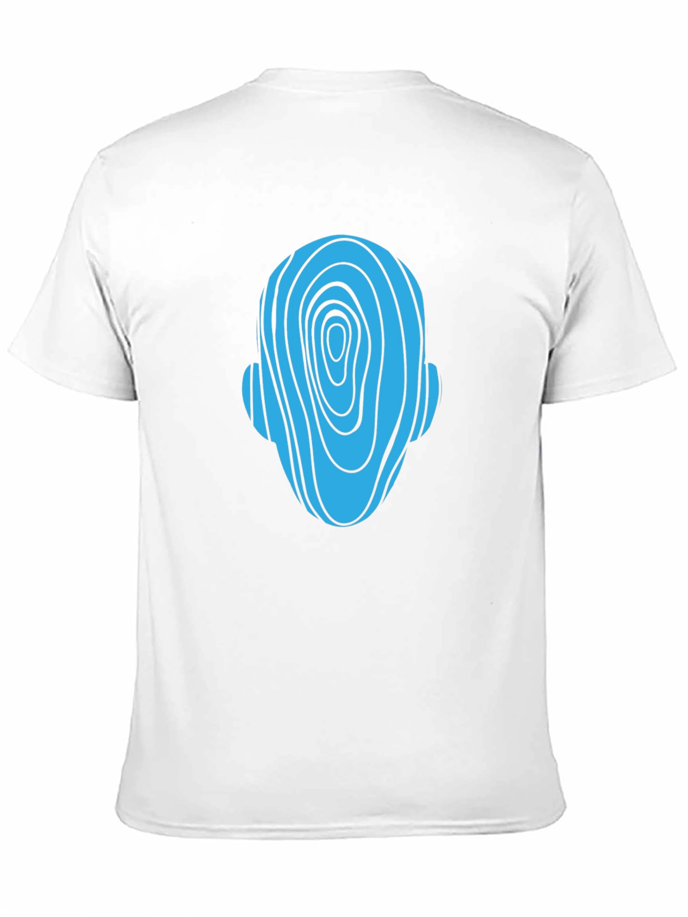 Abstract Head Graphic Tee - Black Cotton Casual Shirt