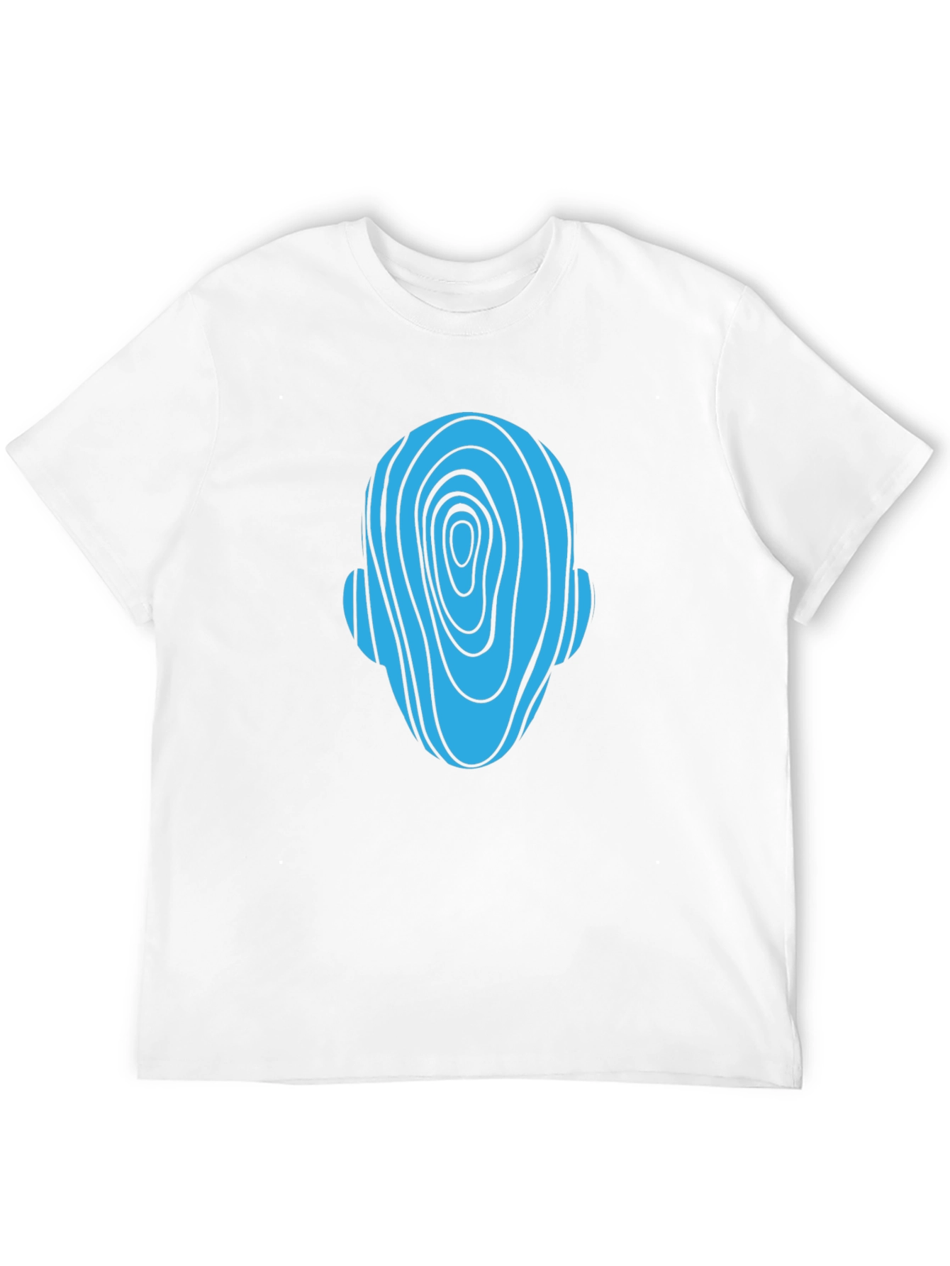 Abstract Head Graphic Tee - Black Cotton Casual Shirt