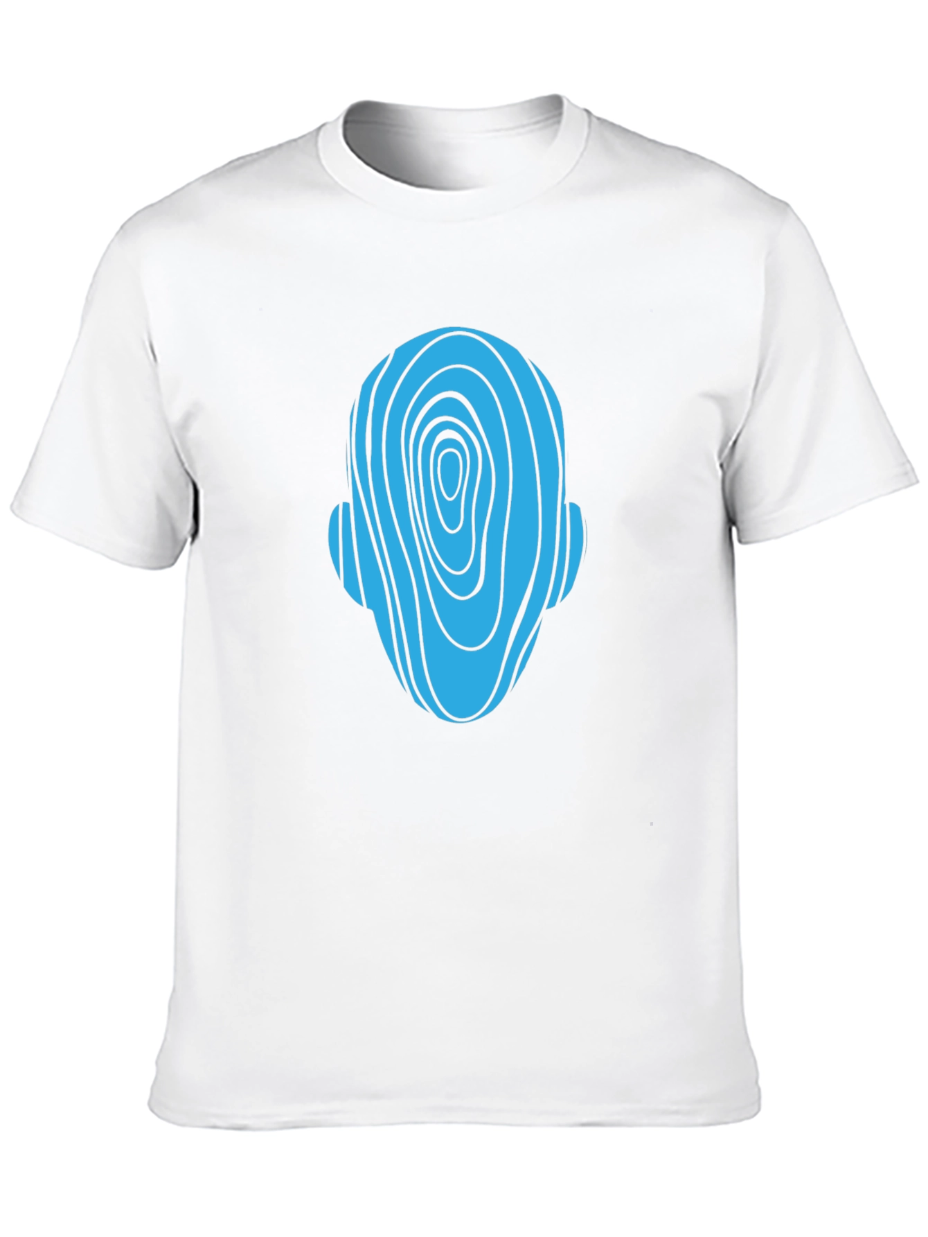 Abstract Head Graphic Tee - Black Cotton Casual Shirt