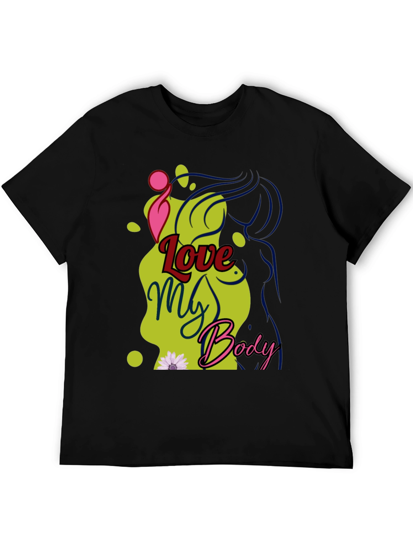 Love My Body Graphic Tee - Unisex Black T-Shirt