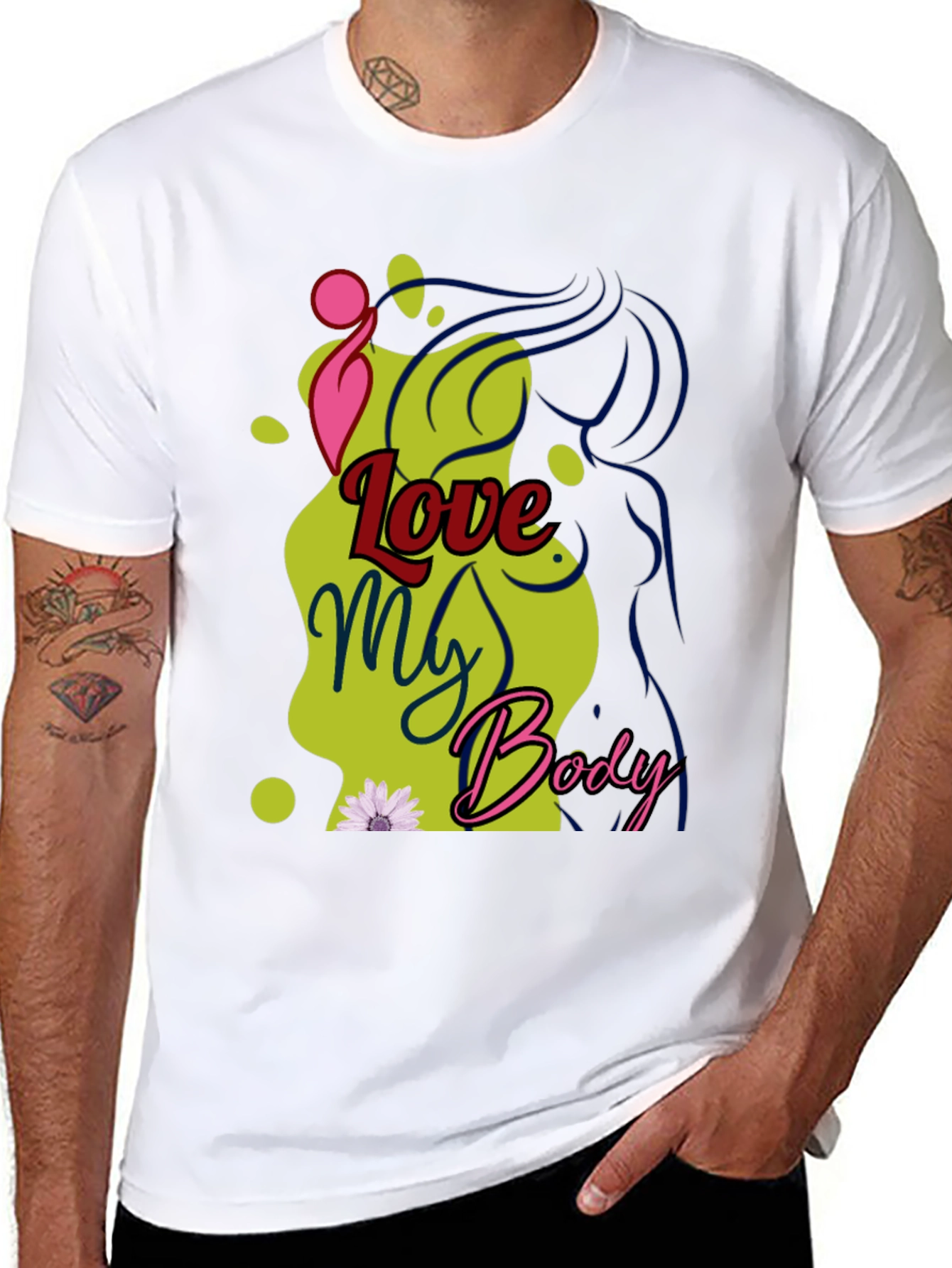 Love My Body Graphic Tee - Unisex Black T-Shirt