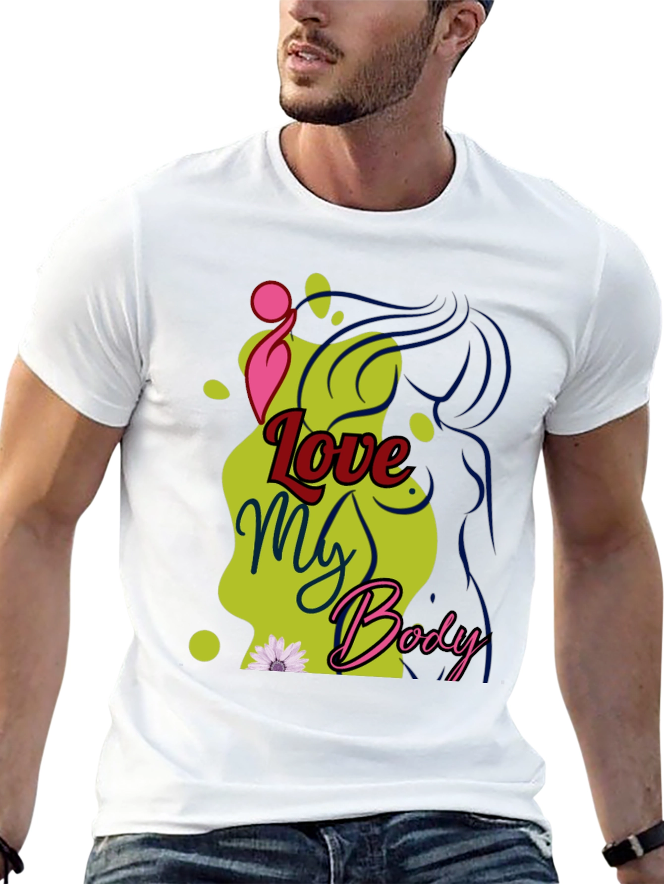 Love My Body Graphic Tee - Unisex Black T-Shirt