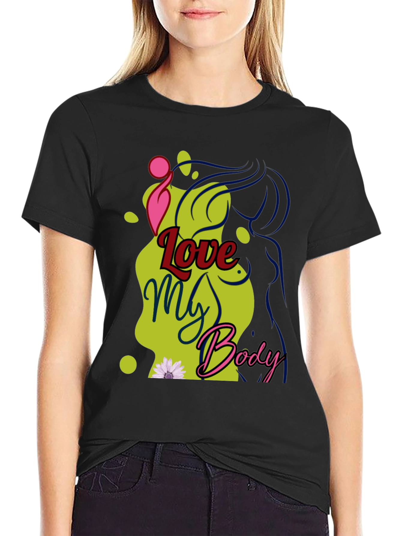Love My Body Graphic Tee - Unisex Black T-Shirt