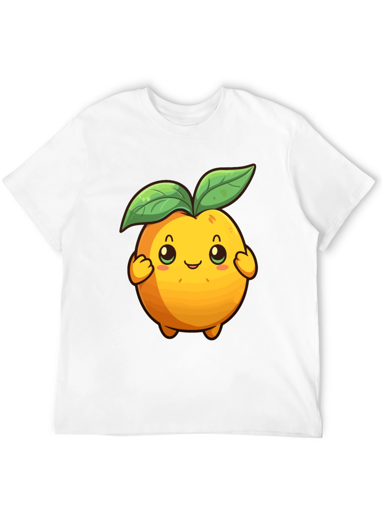 Cute Cartoon Fruit Graphic Tee - Black