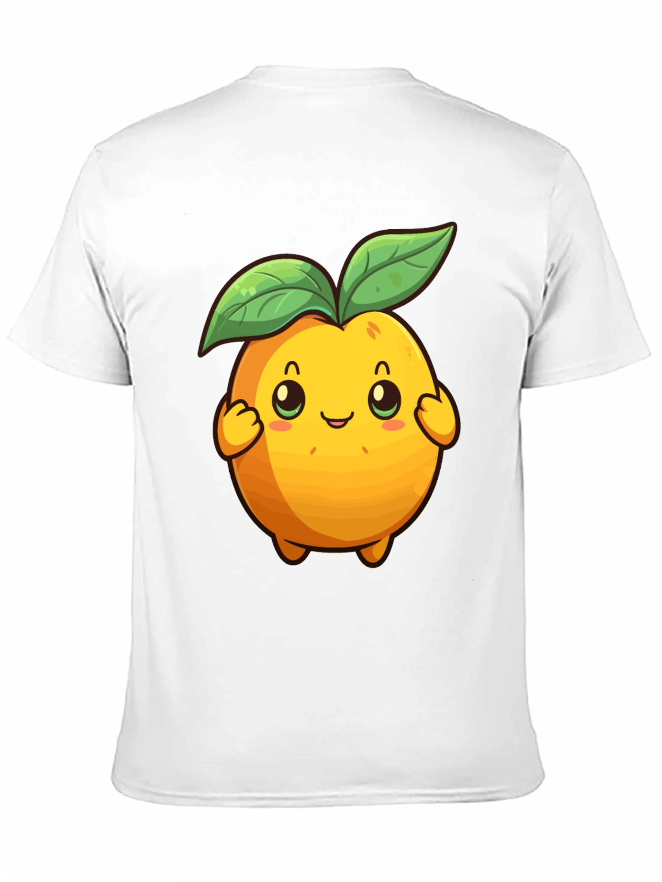 Cute Cartoon Fruit Graphic Tee - Black