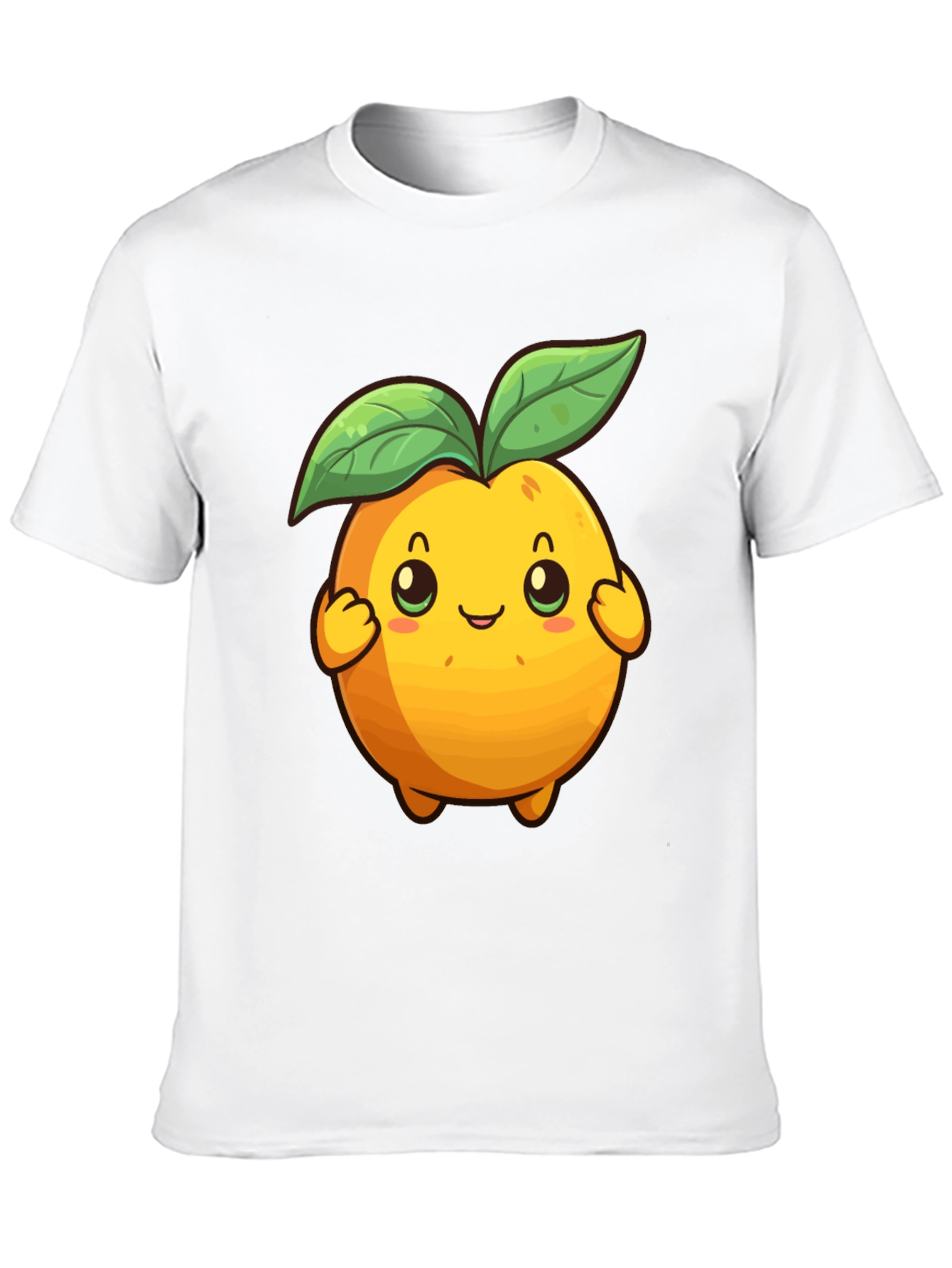 Cute Cartoon Fruit Graphic Tee - Black