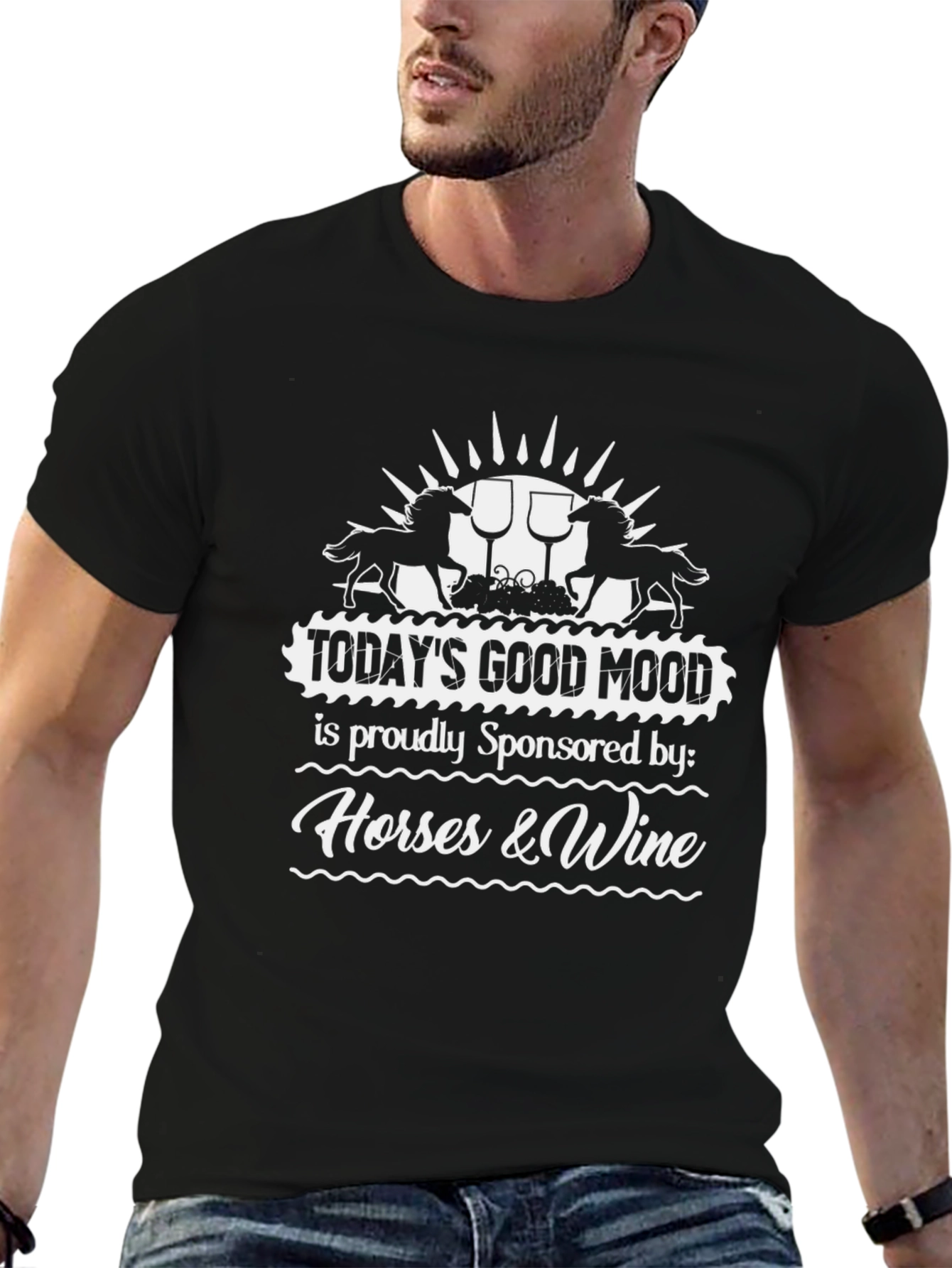 Horses & Wine Good Mood T-Shirt
