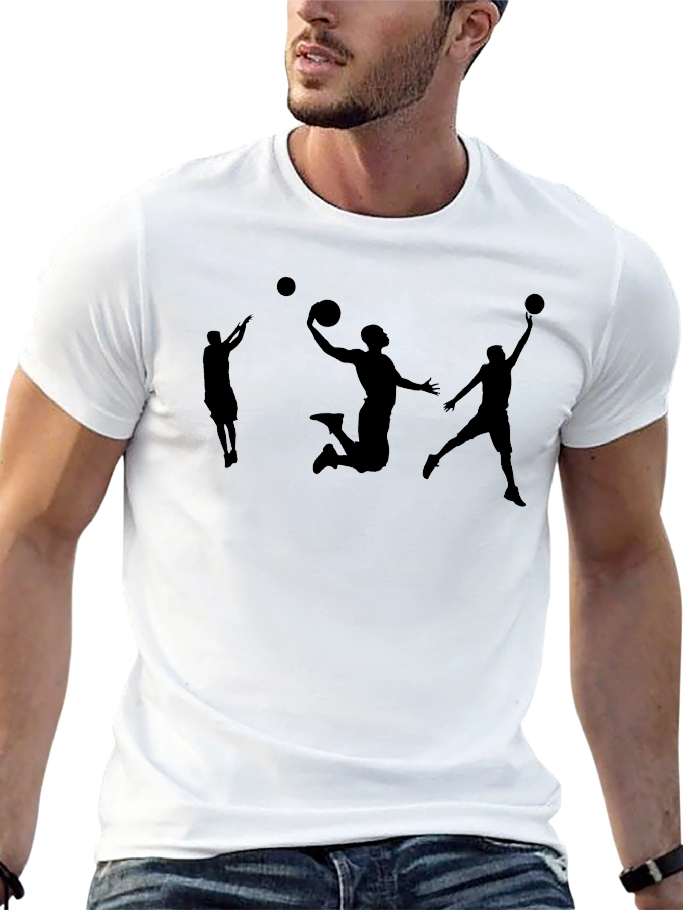 Basketball Silhouette T-Shirt - Classic Black Tee
