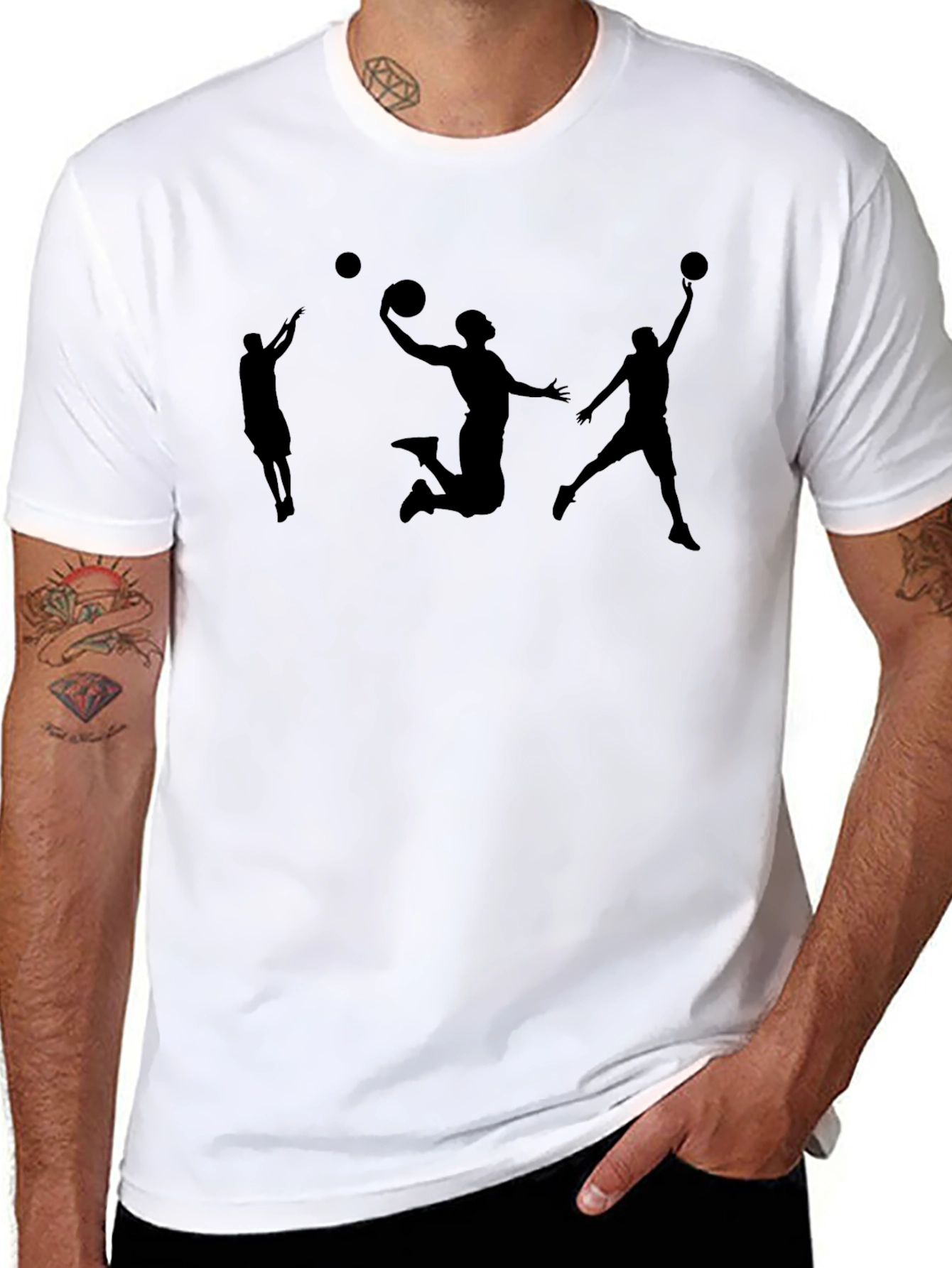 Basketball Silhouette T-Shirt - Classic Black Tee