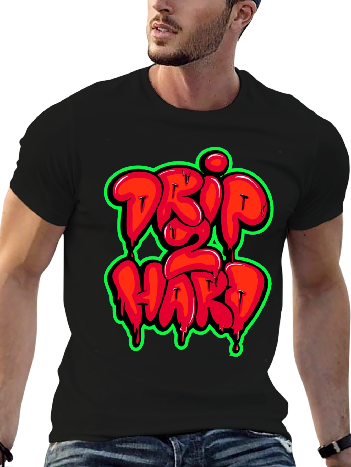 Drip 2 Hard Graphic Print T-Shirt