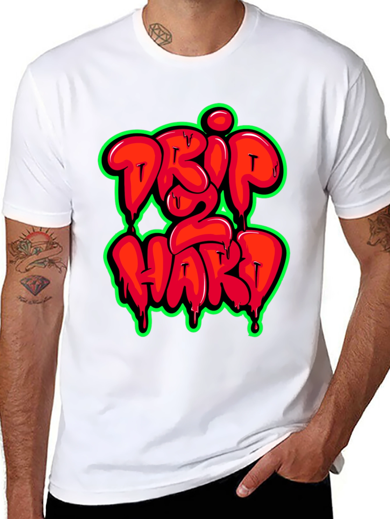 Drip 2 Hard Graphic Print T-Shirt