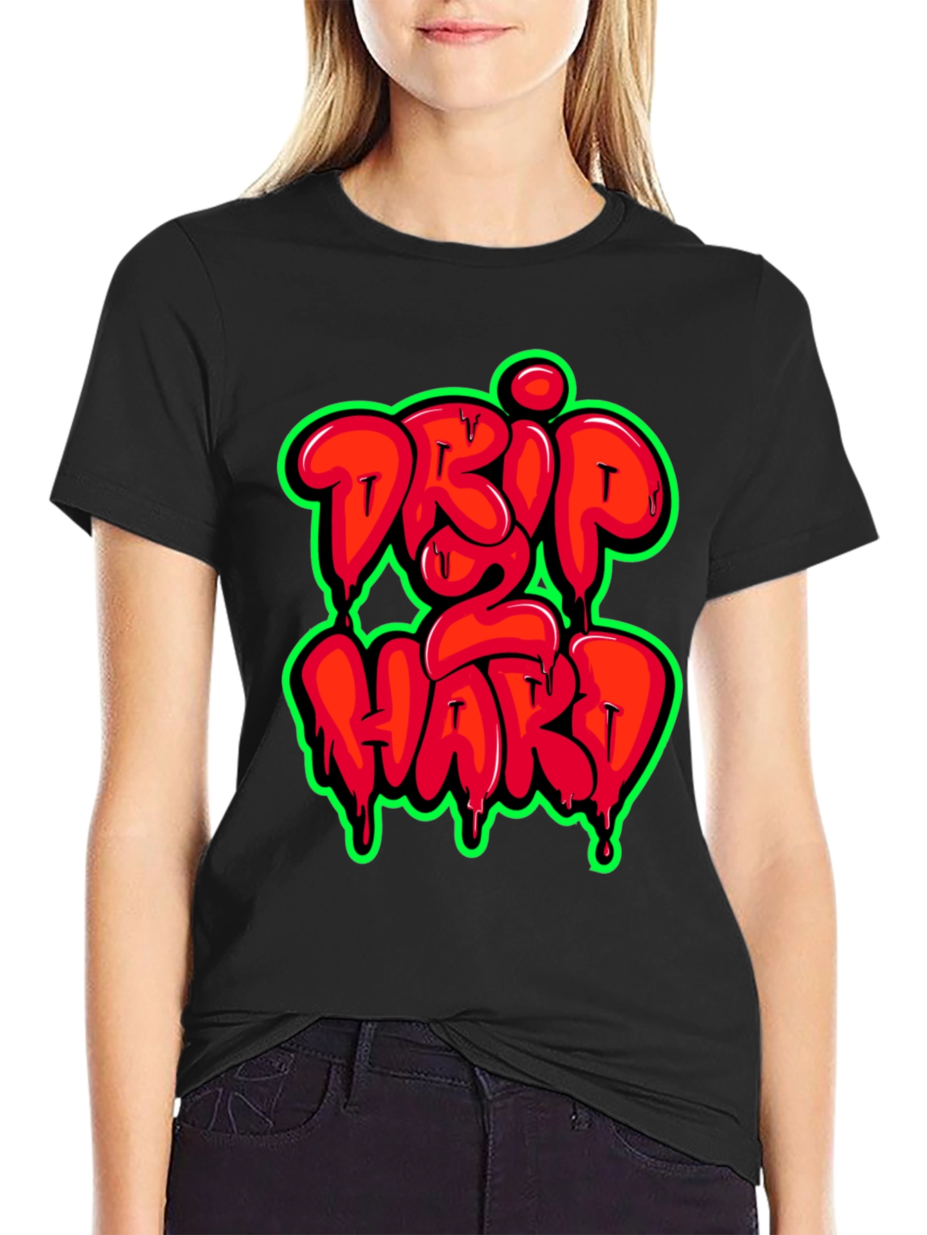 Drip 2 Hard Graphic Print T-Shirt