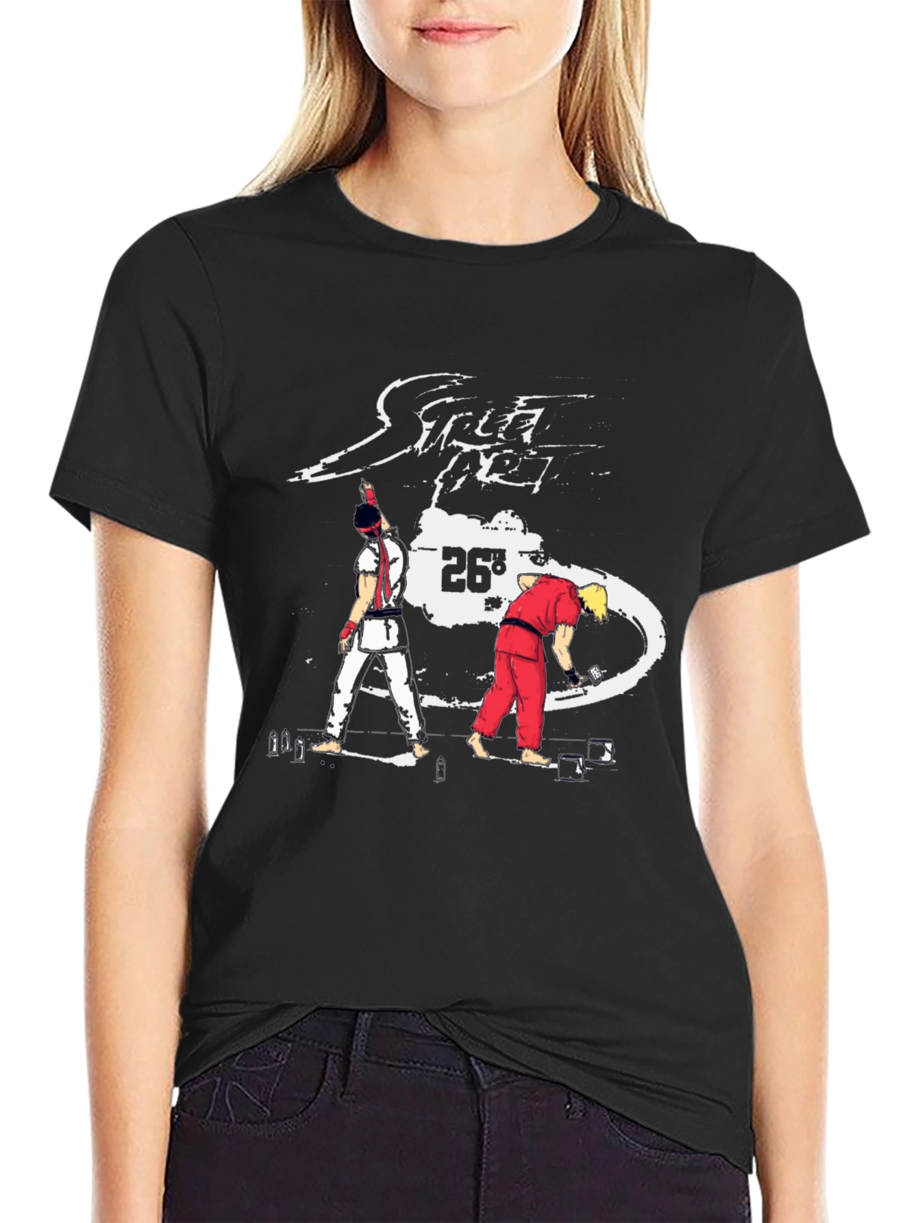 Street Fighter 26th Anniversary Black T-Shirt